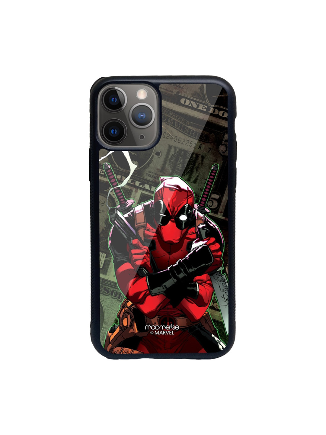 

Macmerise Black & Red Deadpool Dollar Glass iPhone 11 Pro Max Phone Case