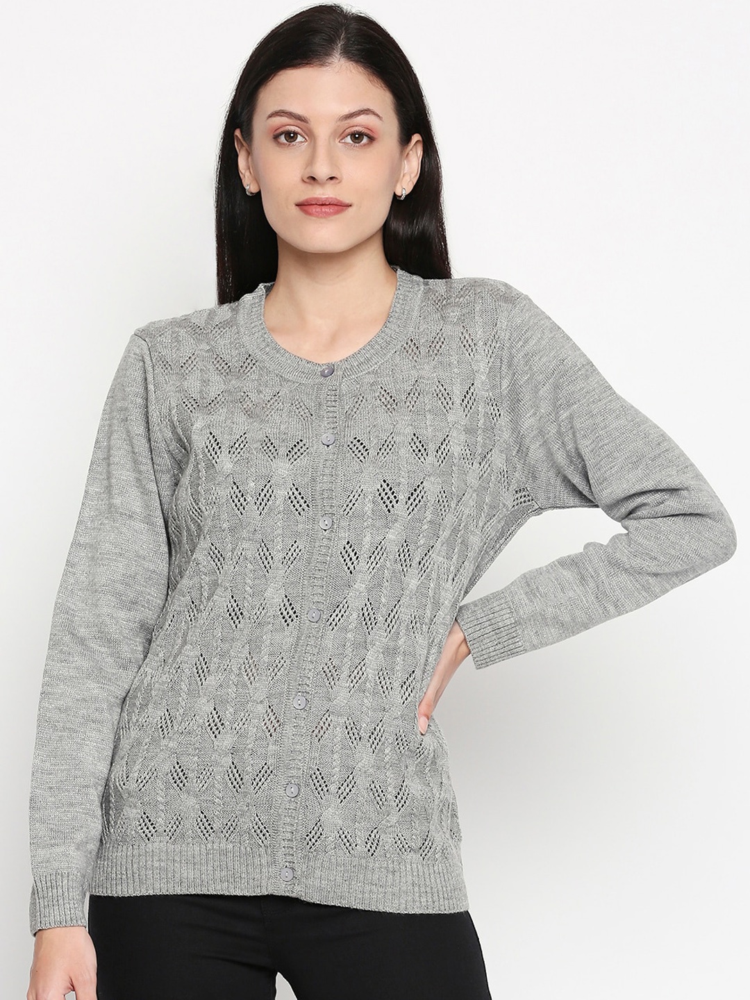 

RANGMANCH BY PANTALOONS Women Grey Cardigan