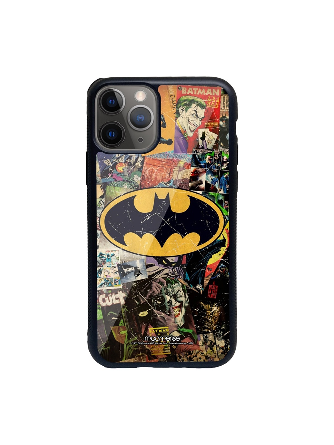 

macmerise Black & Yellow Comic Bat Pattern iPhone 11 Pro Max Back Case