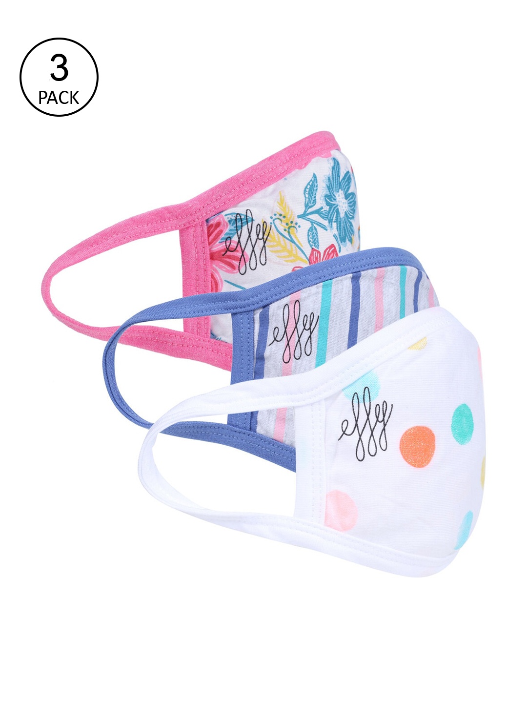 

effy Women Pack Of 3 2-Py Reusable Cloth Masks, Pink