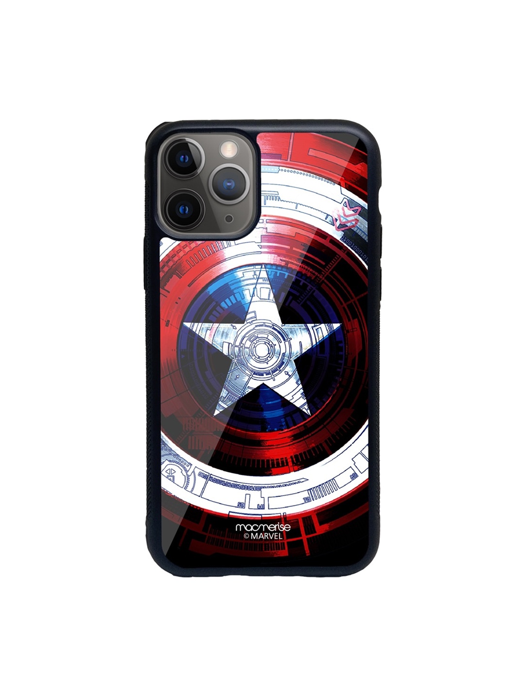 

macmerise Red & Silver-Toned Captains Shield Decoded Pattern iPhone 11 Pro Max Back Case