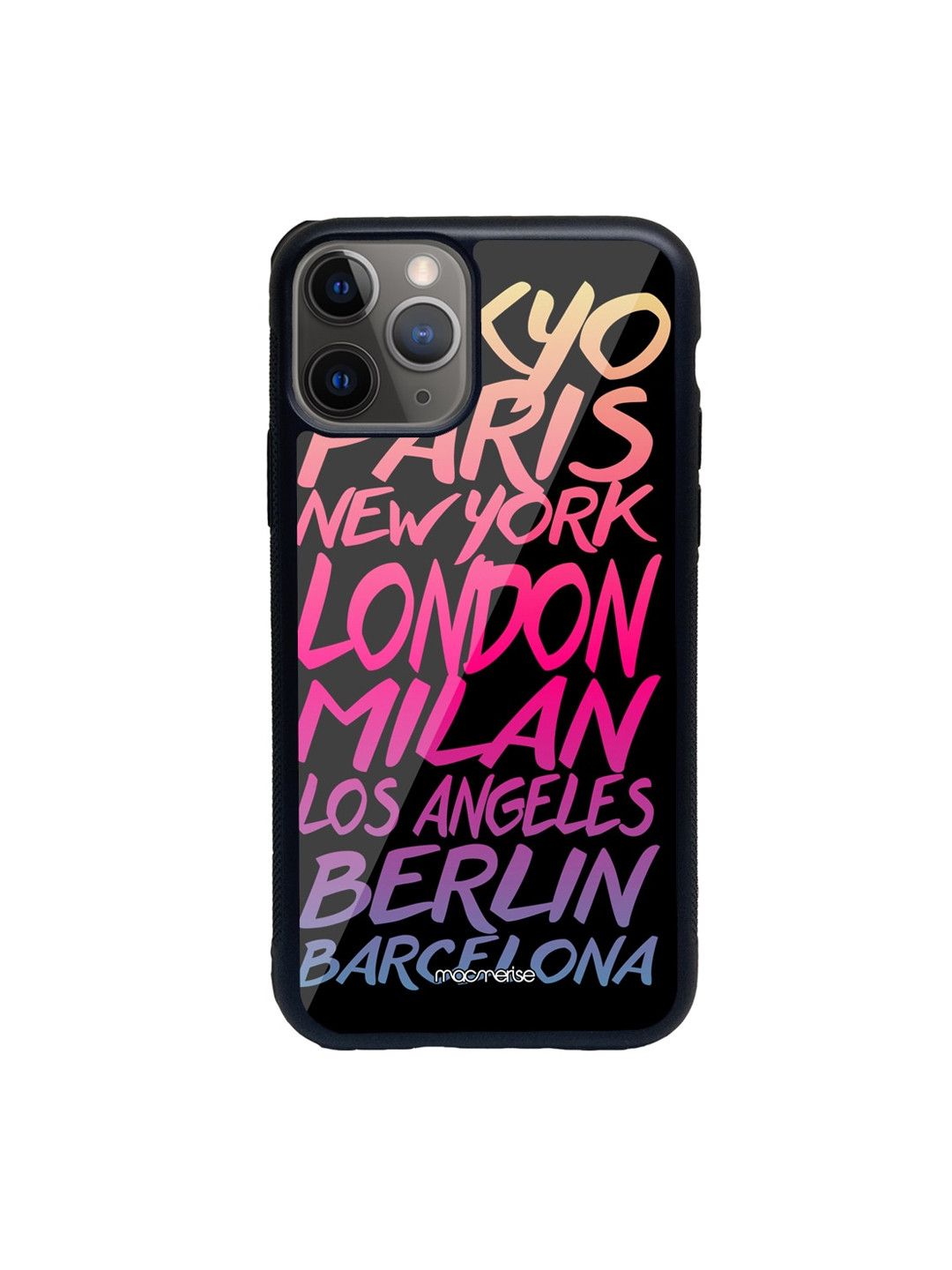 

macmerise Pink & Blue Fashion Cities Pattern iPhone 11 Pro Max Back Case