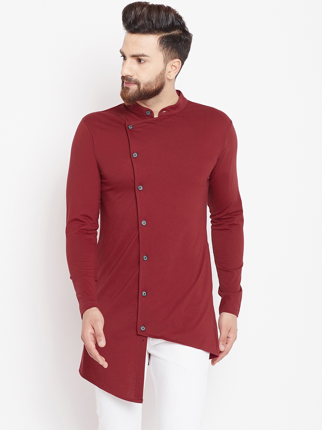 

CHILL WINSTON Men Maroon Kurta