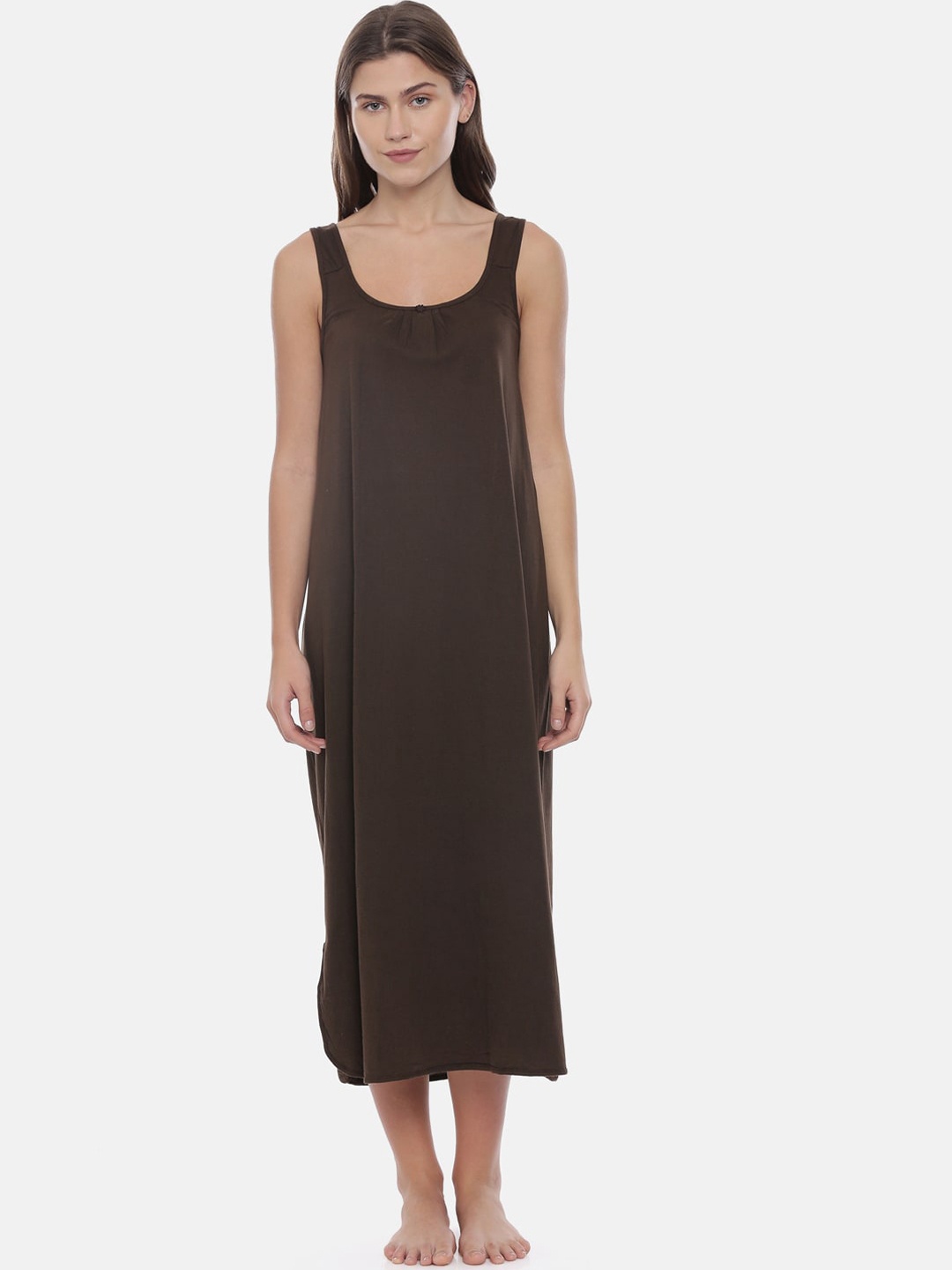 

GOLDSTROMS Coffee Brown Solid Nightdress