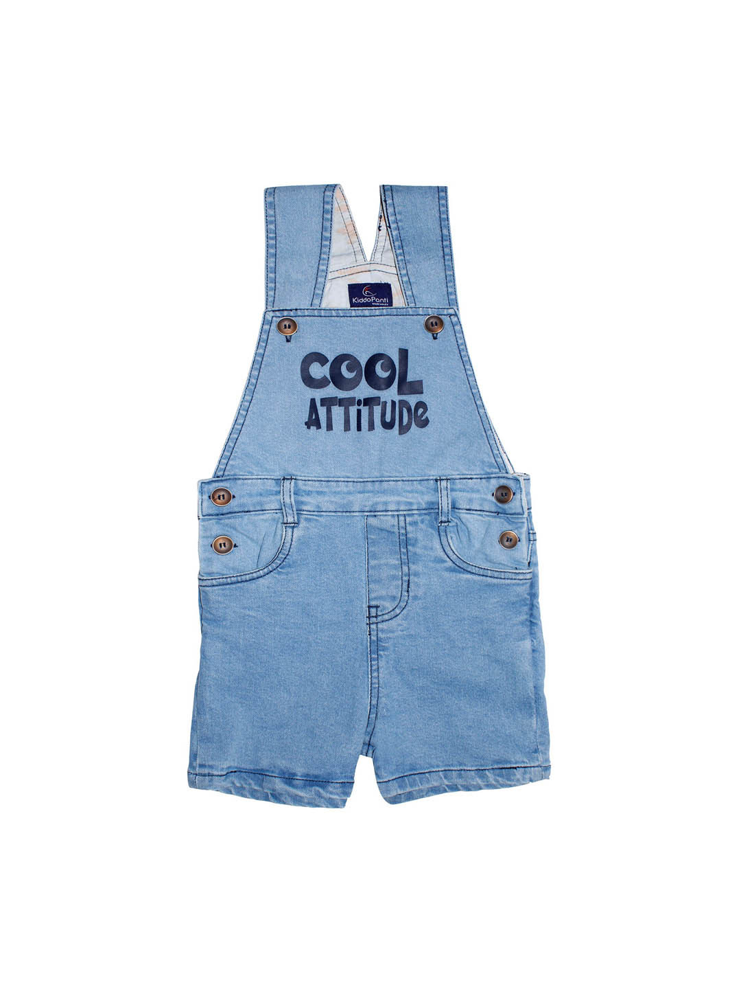 

KiddoPanti Boys Blue Printed Denim Dungaree