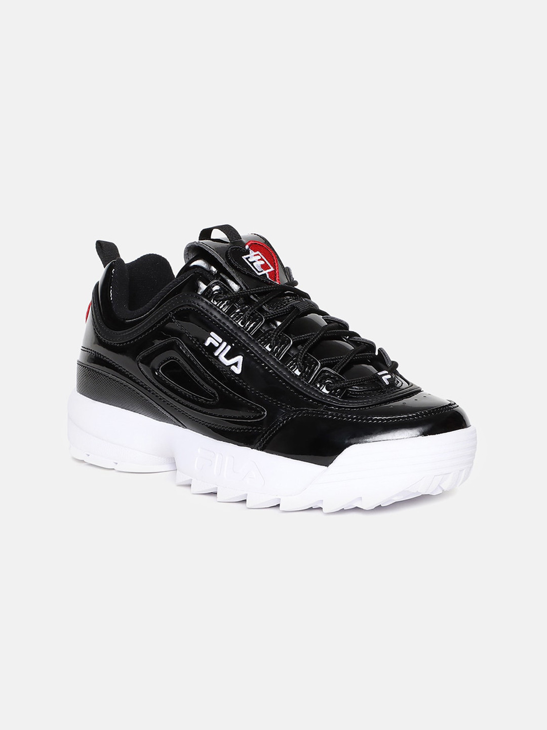

FILA Women Black & Off White PU Sneakers Casual Shoes