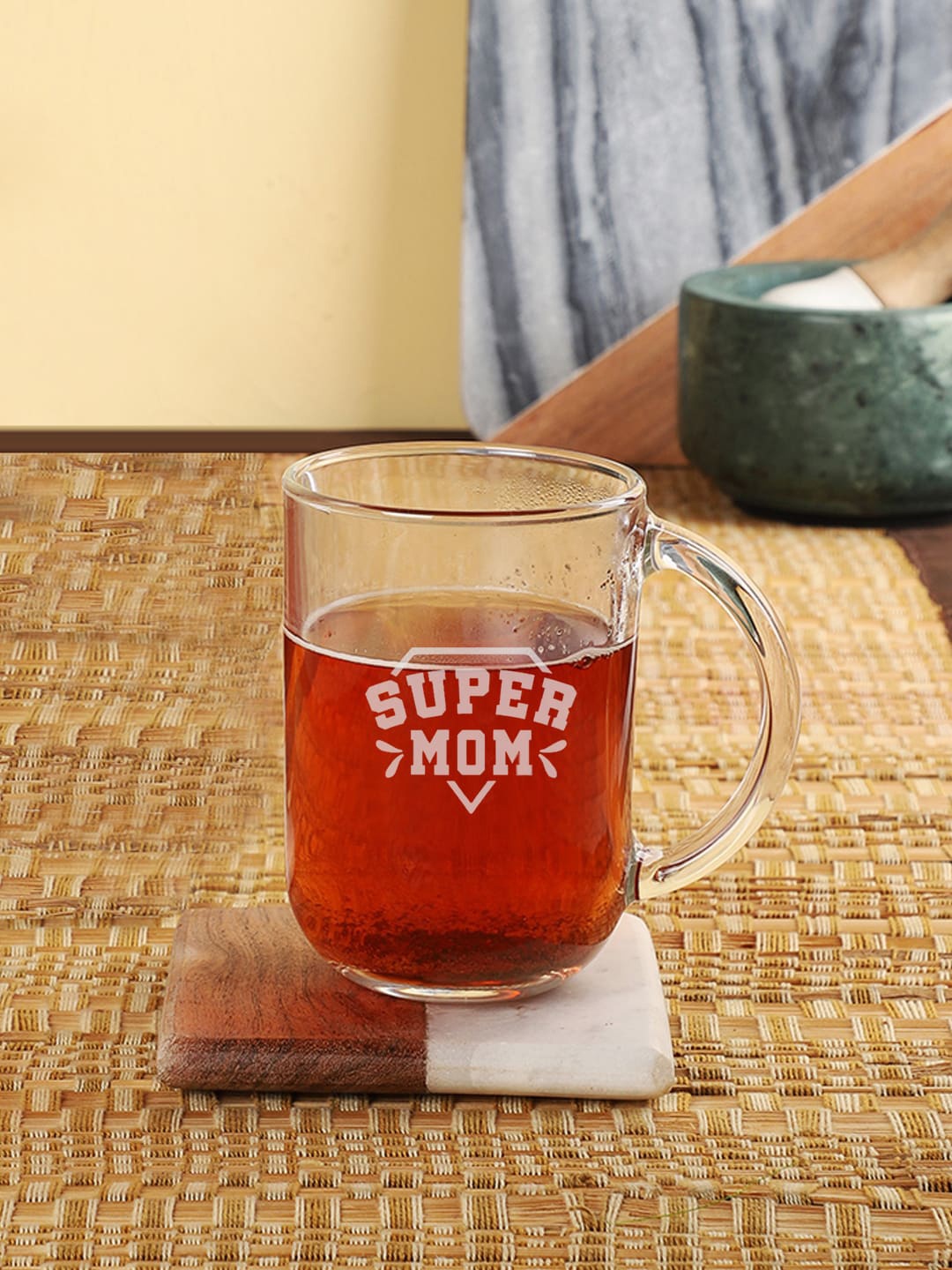 

INCRIZMA Transparent & White Text or Slogans Printed Glass Glossy Mug