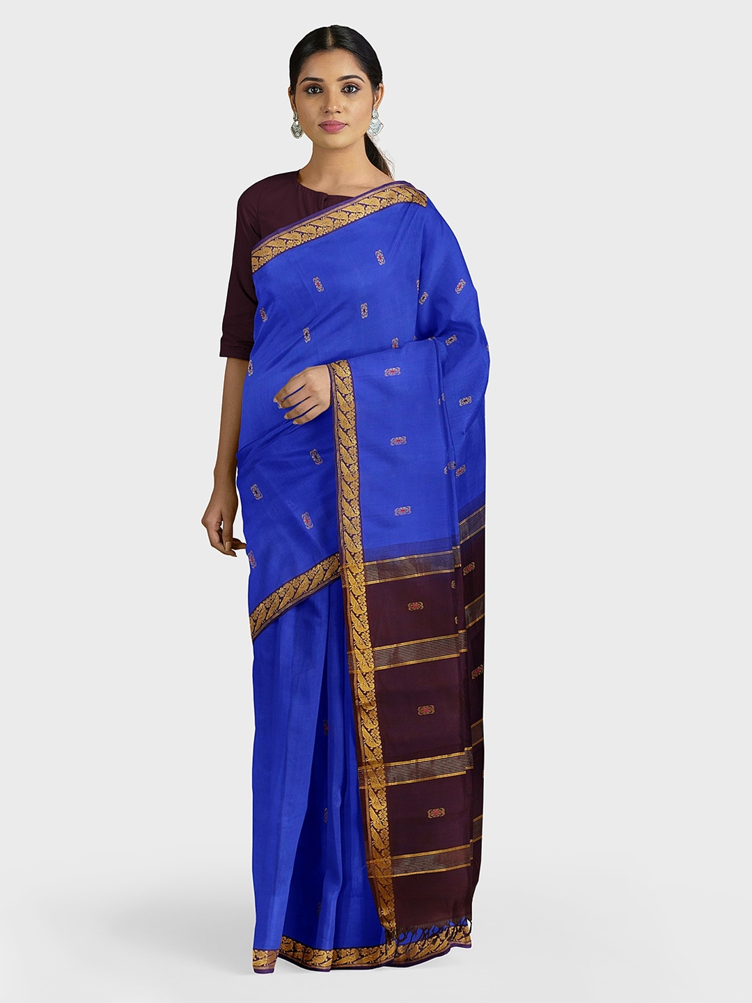

APCO Blue Woven Design Pure Cotton Saree