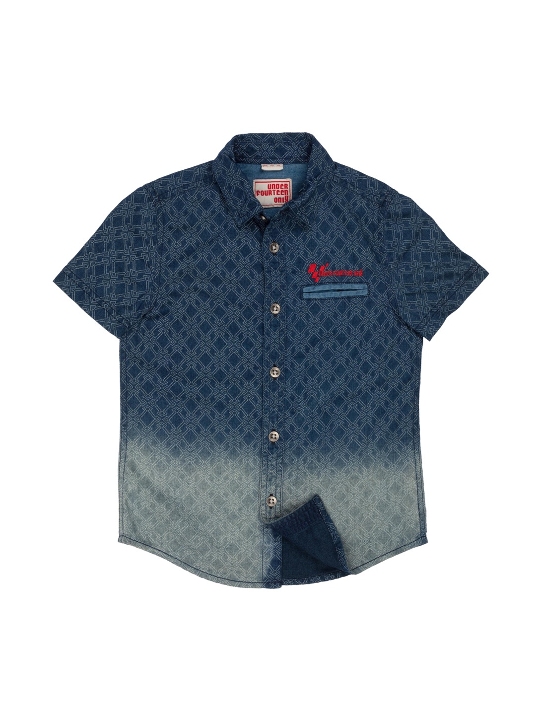 

UNDER FOURTEEN ONLY Boys Blue Regular Fit Printed Casual Shirt