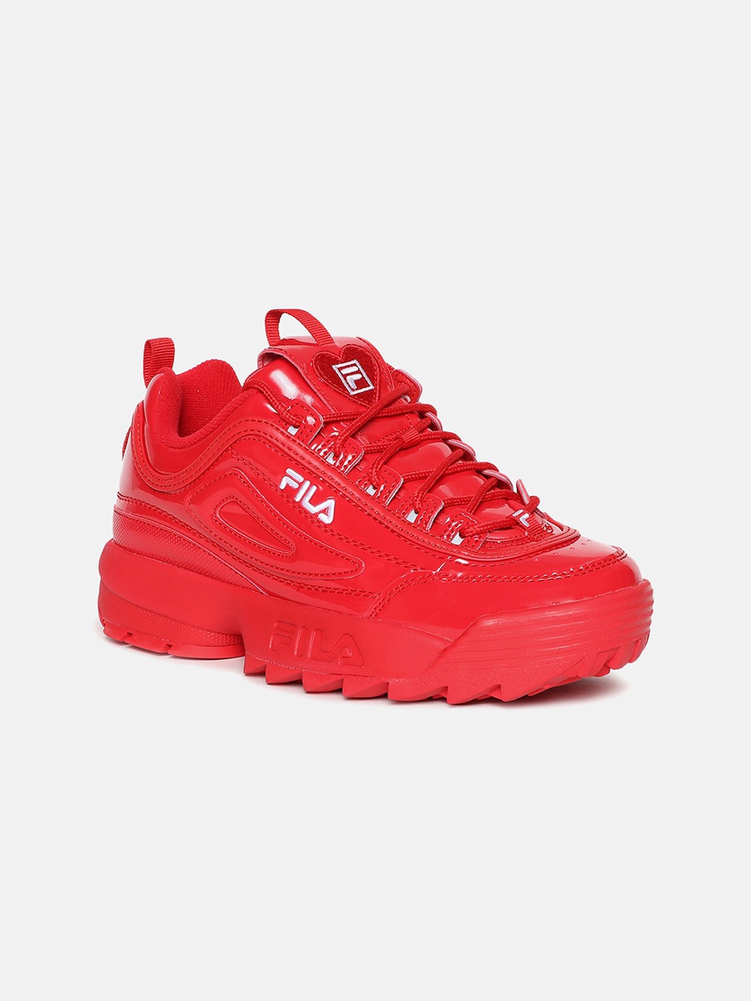 

FILA Women Textured PU Sneakers Casual Shoes, Red