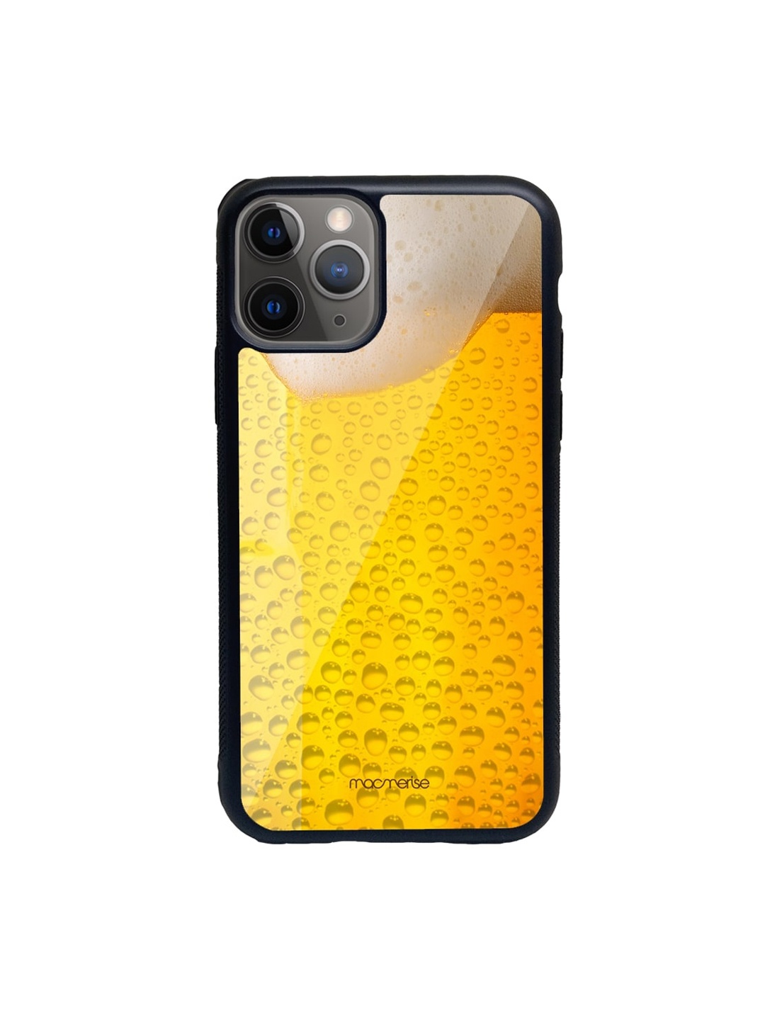 

macmerise Yellow & Beige Chug It Glass iPhone 11 Pro Max Phone Back Case