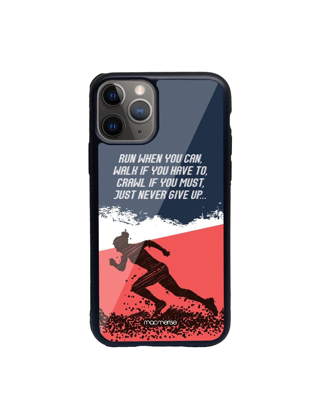 

macmerise Charcoal Grey & Red Running Motivation Printed iPhone 11 Pro Max Back Case