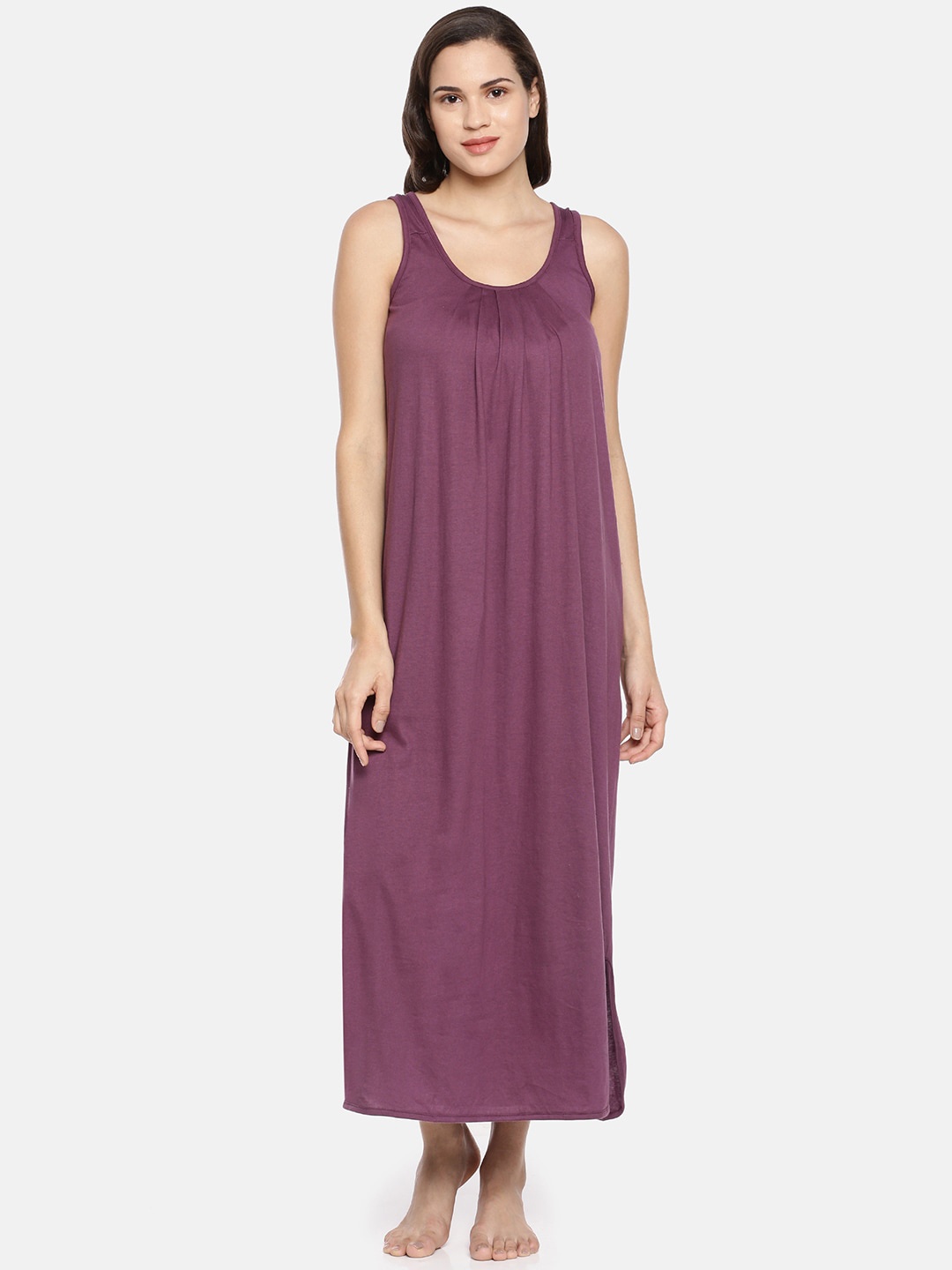 GOLDSTROMS Magenta Solid Nightdress