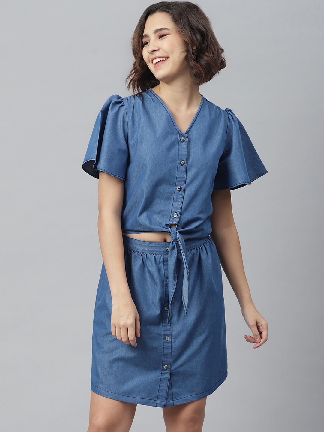 StyleStone Women Blue Solid Shirt Dress