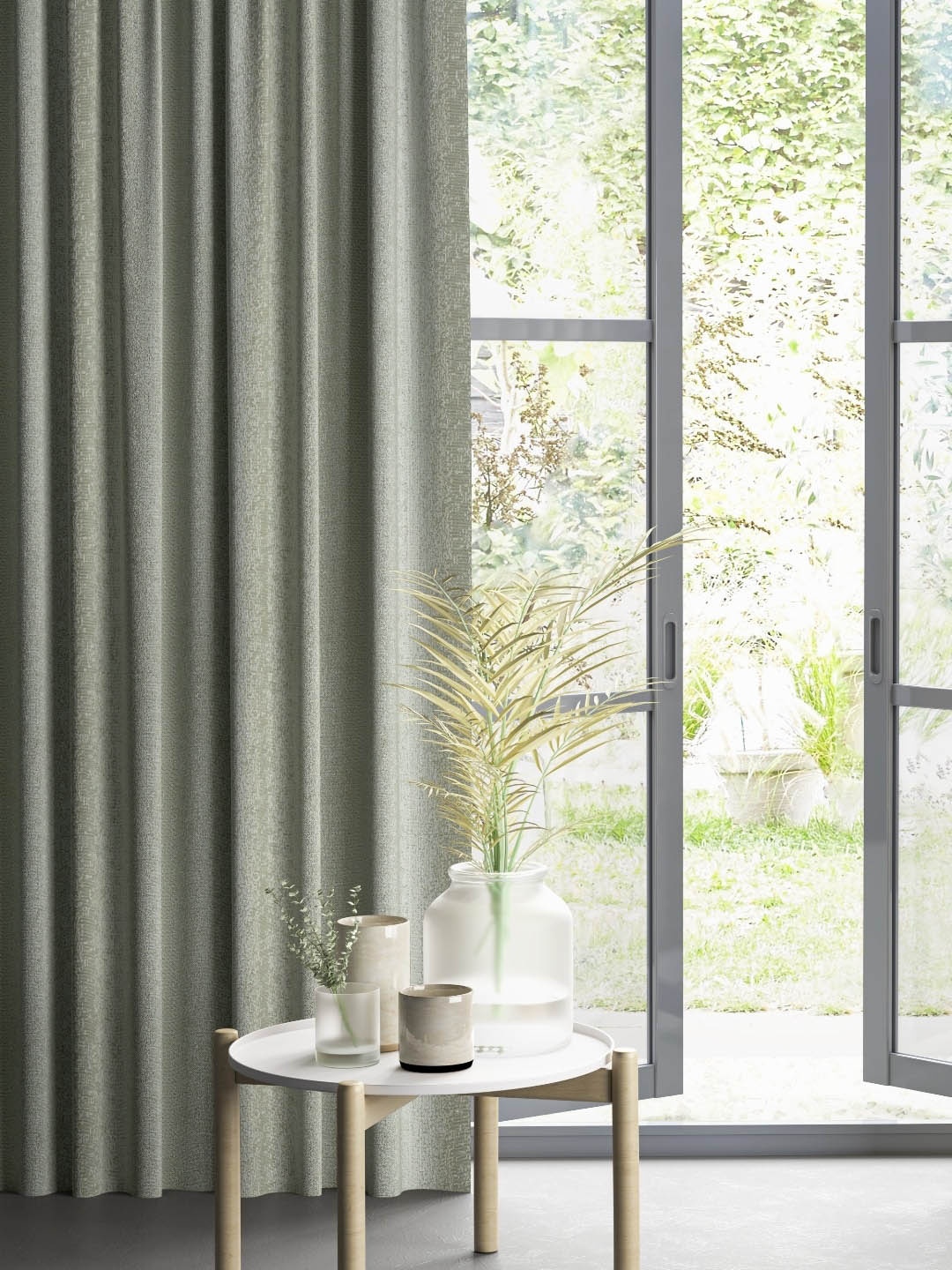 

DDecor White Solid Single Door Curtain