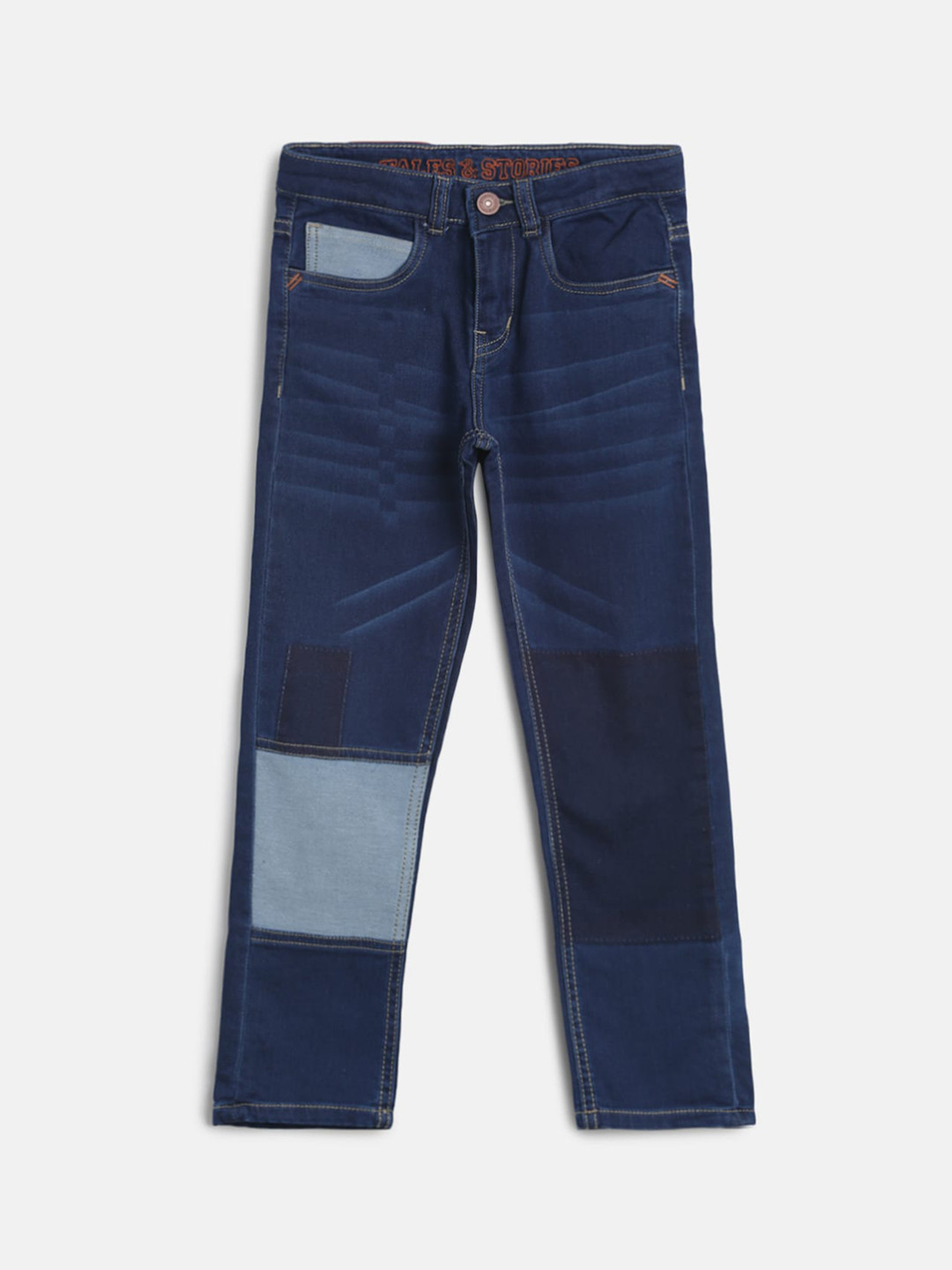 

TALES & STORIES Boys Blue Slim Fit Mid-Rise Low Distress Jeans