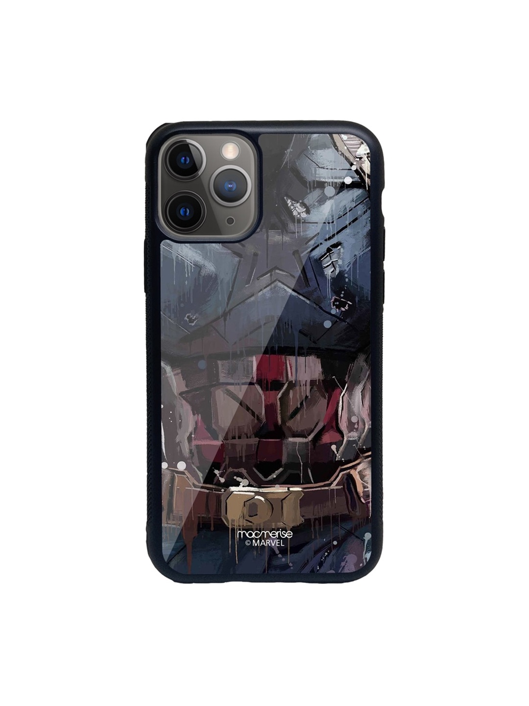 

macmerise Unisex Grunge Suit Steve Print Glass iPhone 11 Pro Phone Case, Multi