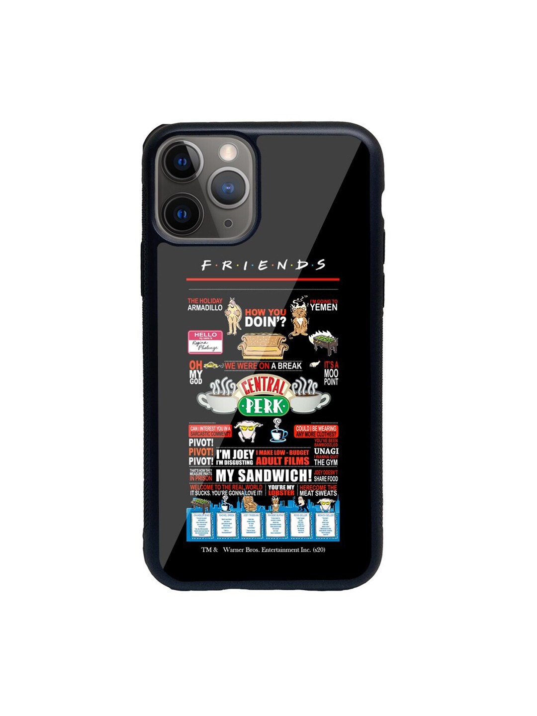 

macmerise Black & Blue Friends Favorites Pattern iPhone 11 Pro Max Back Case