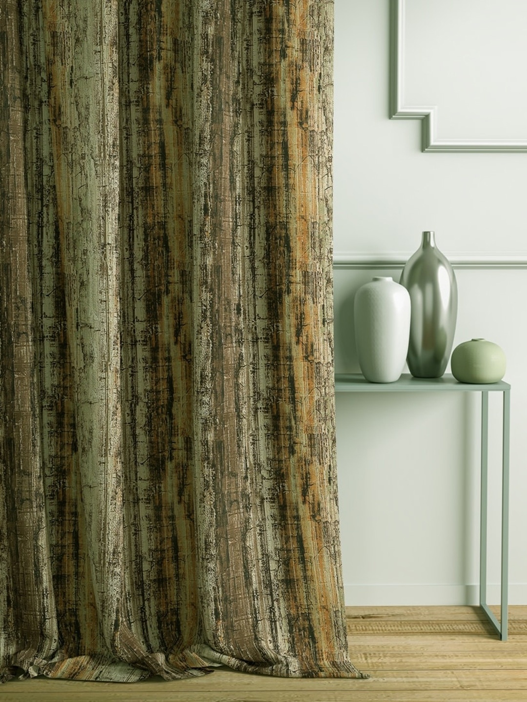 

DDecor Brown & Olive Green Door Curtain