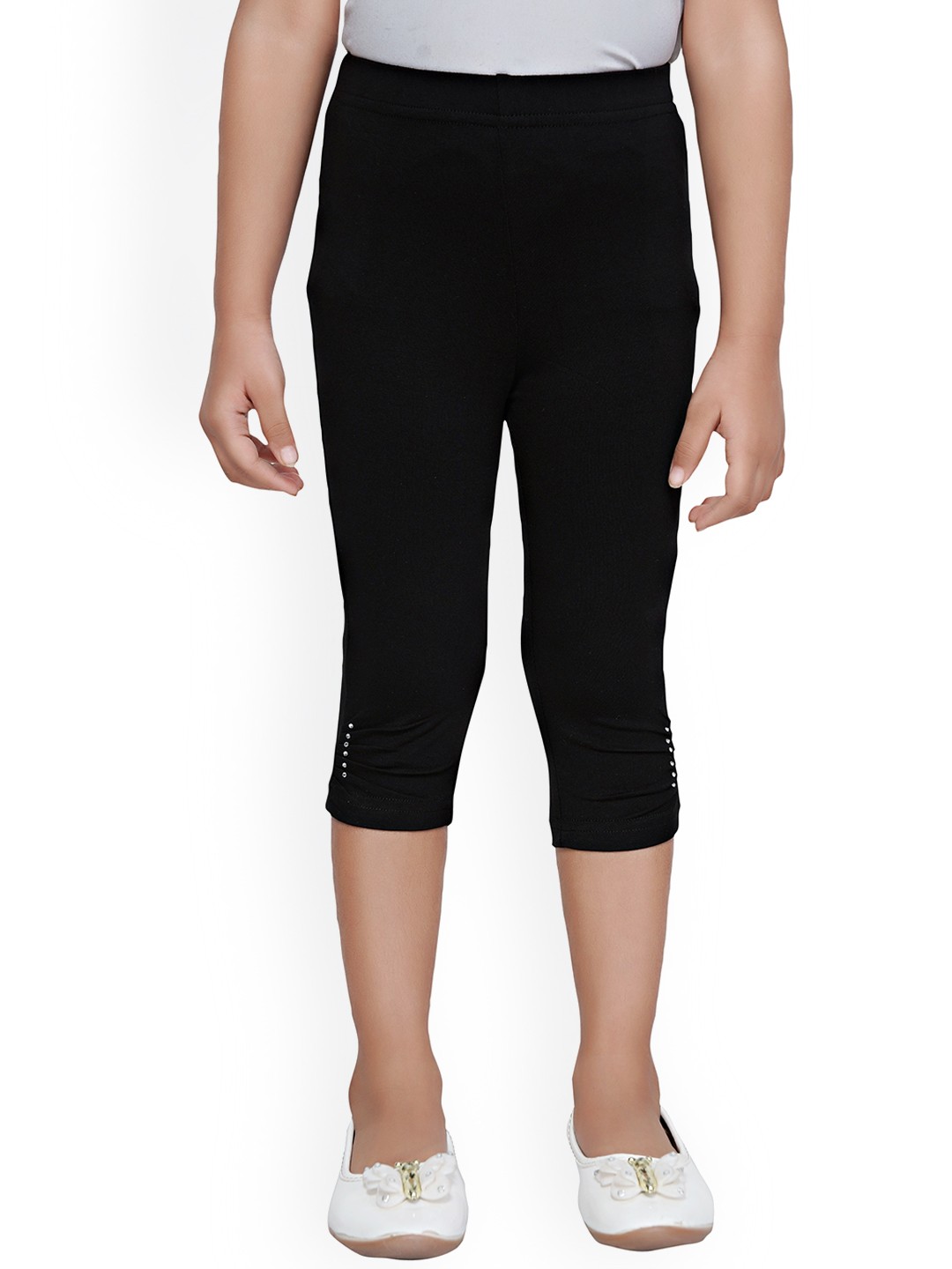 

Tiny Girl Girls Black Solid Three-Fourth Length Leggings