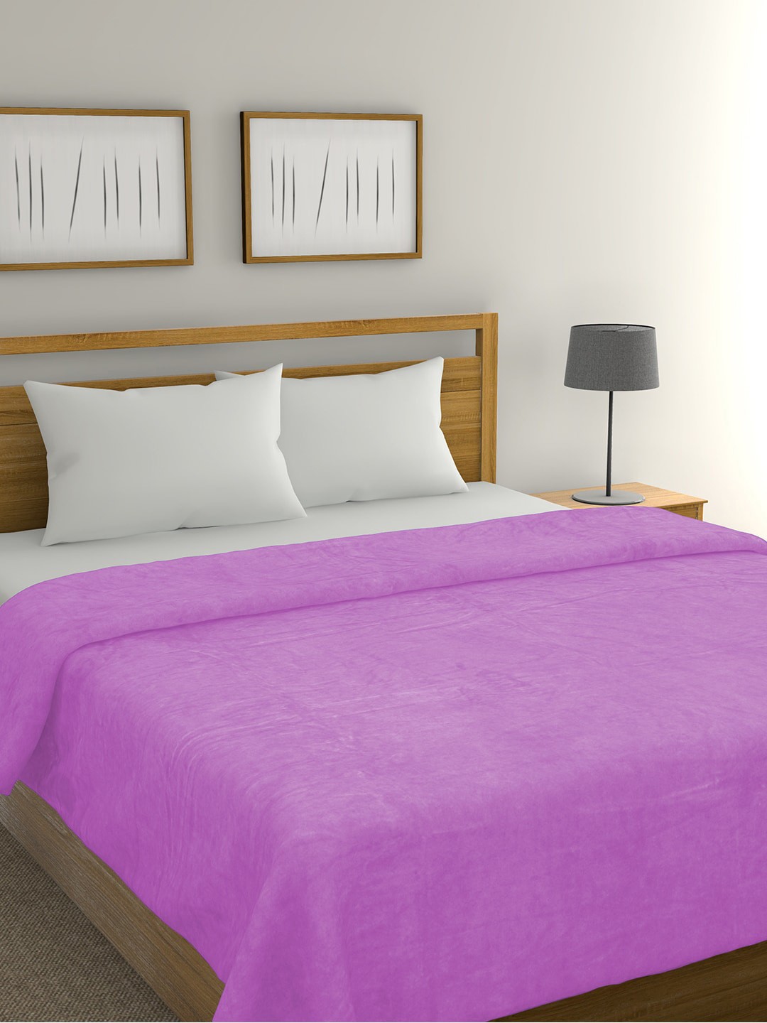 

Florida Purple Solid AC Room 300 GSM Double Bed Blanket