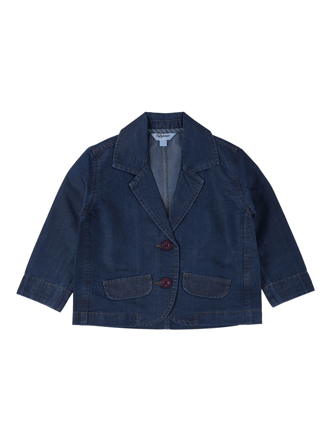 

TOFFY HOUSE Boys Violet Solid Tailored Jacket