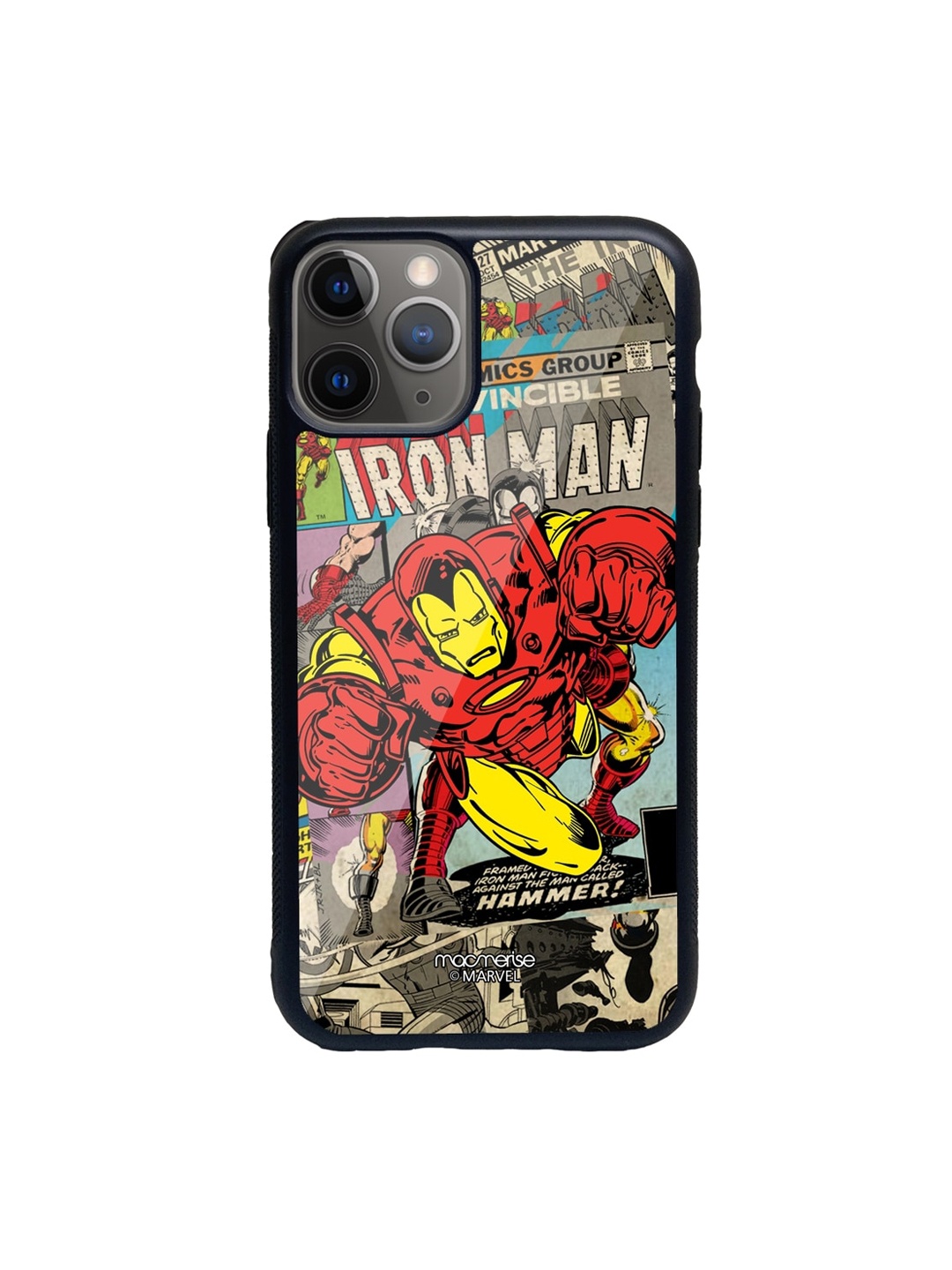 

macmerise Red & Yellow Comic Ironman Printed iPhone 11 Pro Max Phone Case
