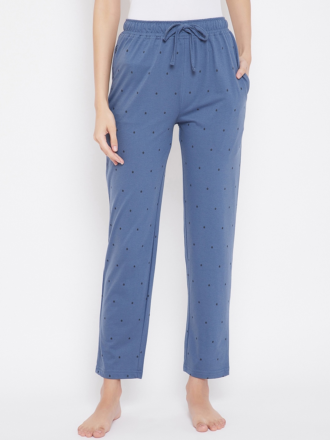 

Okane Women Blue & Black Printed Lounge Pants