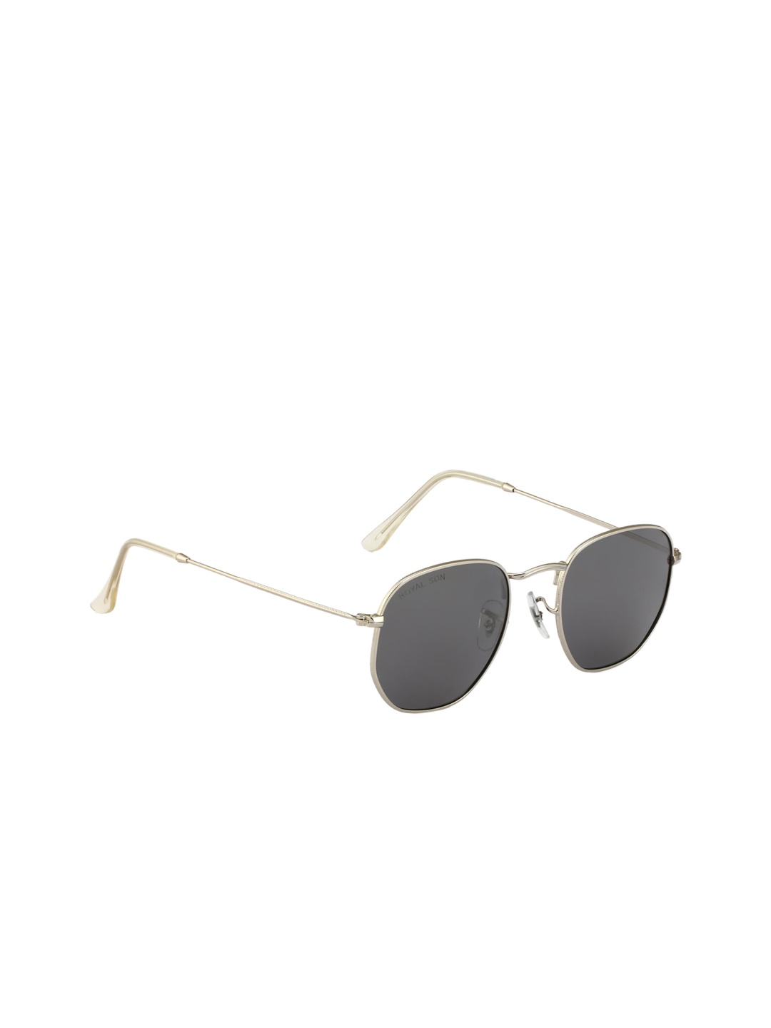

ROYAL SON Unisex Black Lens & Silver-Toned Oval Sunglasses CHI00108-C5