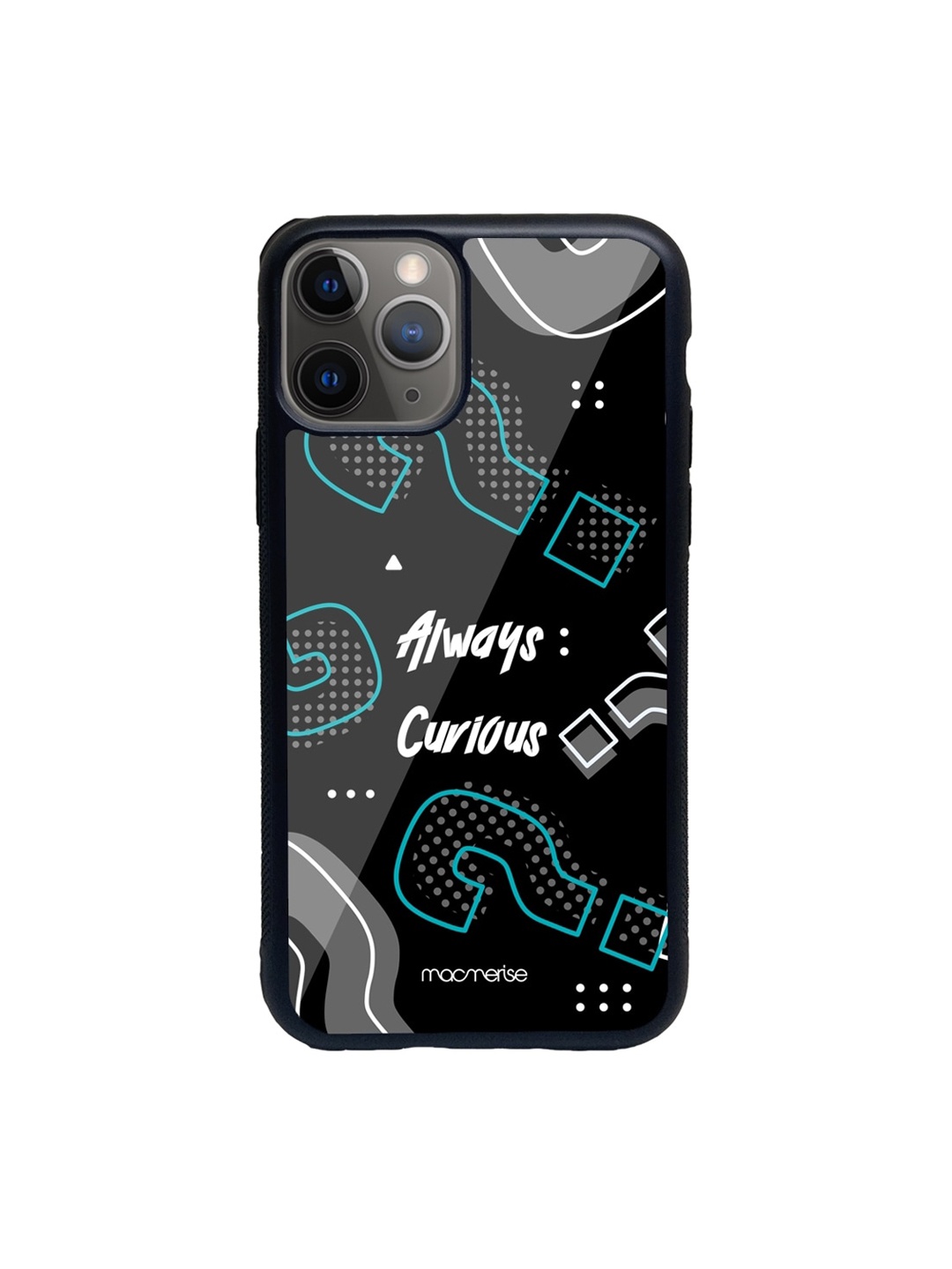 

macmerise Black & Blue Always Curious Pattern iPhone 11 Pro Max Back Case