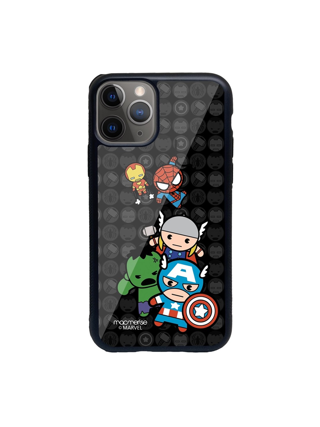 

Macmerise Black & Grey Kawaii Art Marvel Comics Printed iPhone 11 Pro Phone Case