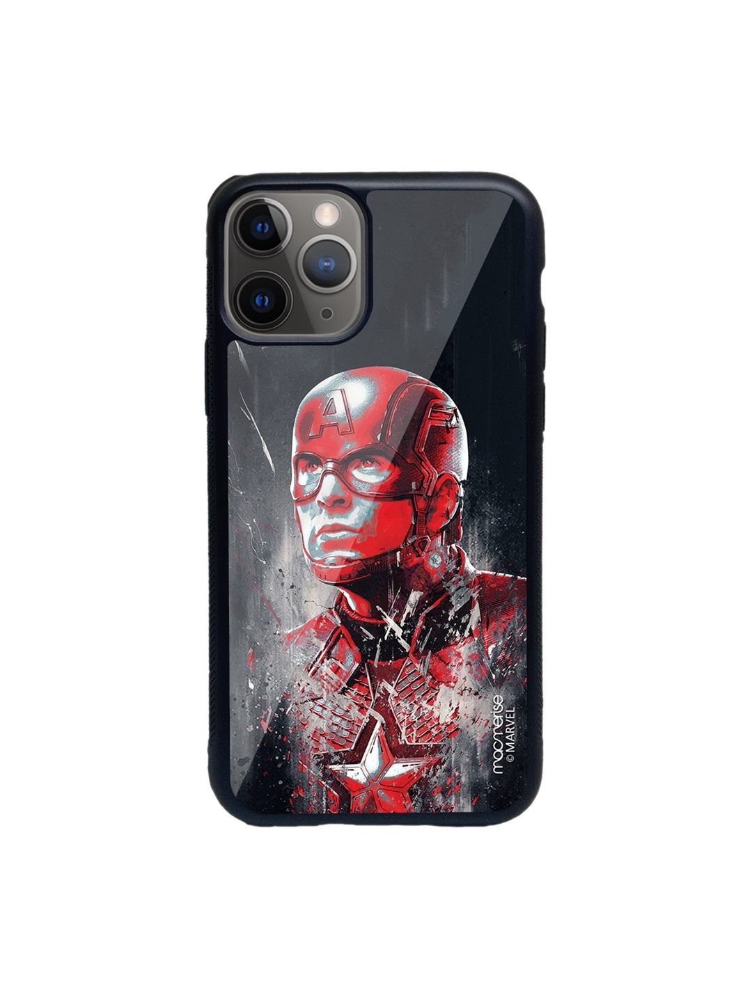 

macmerise Grey & Red Charcoal Art Captain America Glass iPhone 11 Pro Max Phone Case