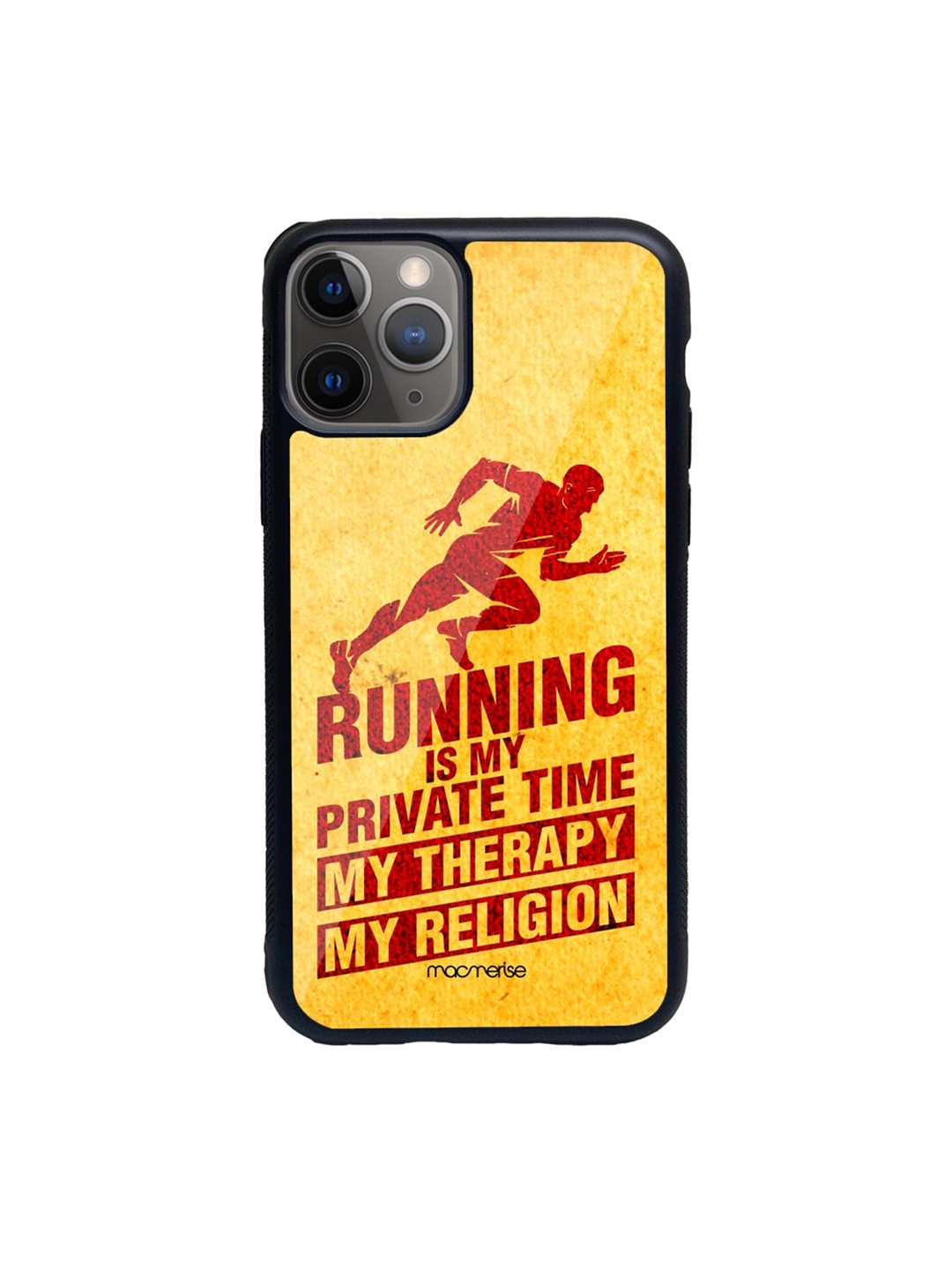 

macmerise Black & Yellow Religion Of Running iPhone 11 Pro Max Back Case