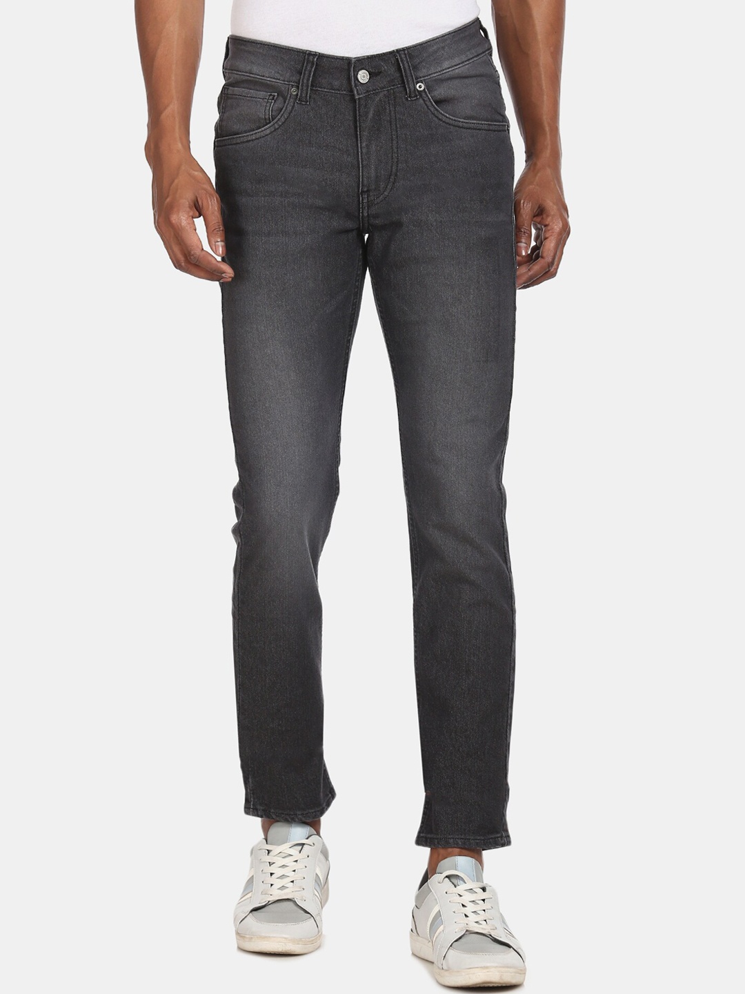 

Aeropostale Men Grey Super Skinny Fit Mid-Rise Clean Look Stretchable Jeans