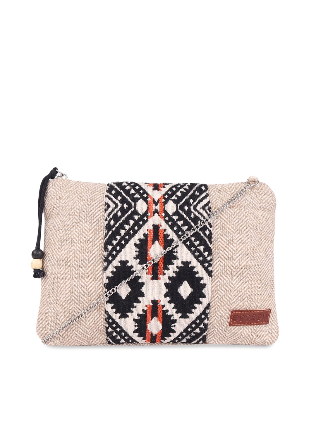 

ASTRID Cream-Coloured & Black Self Design Sling Bag