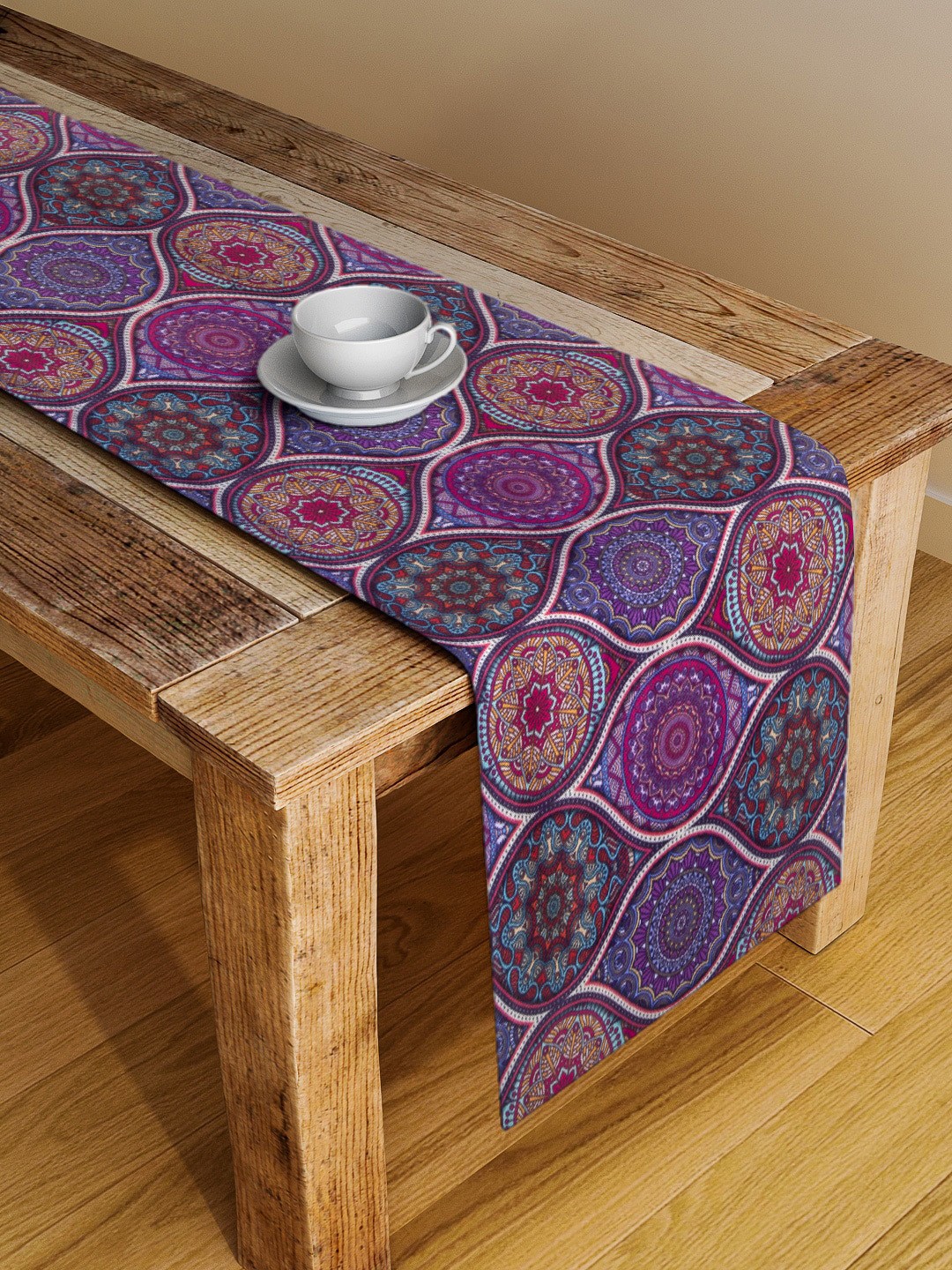 

Alina decor Purple & Pink Digital Printed Table Runner
