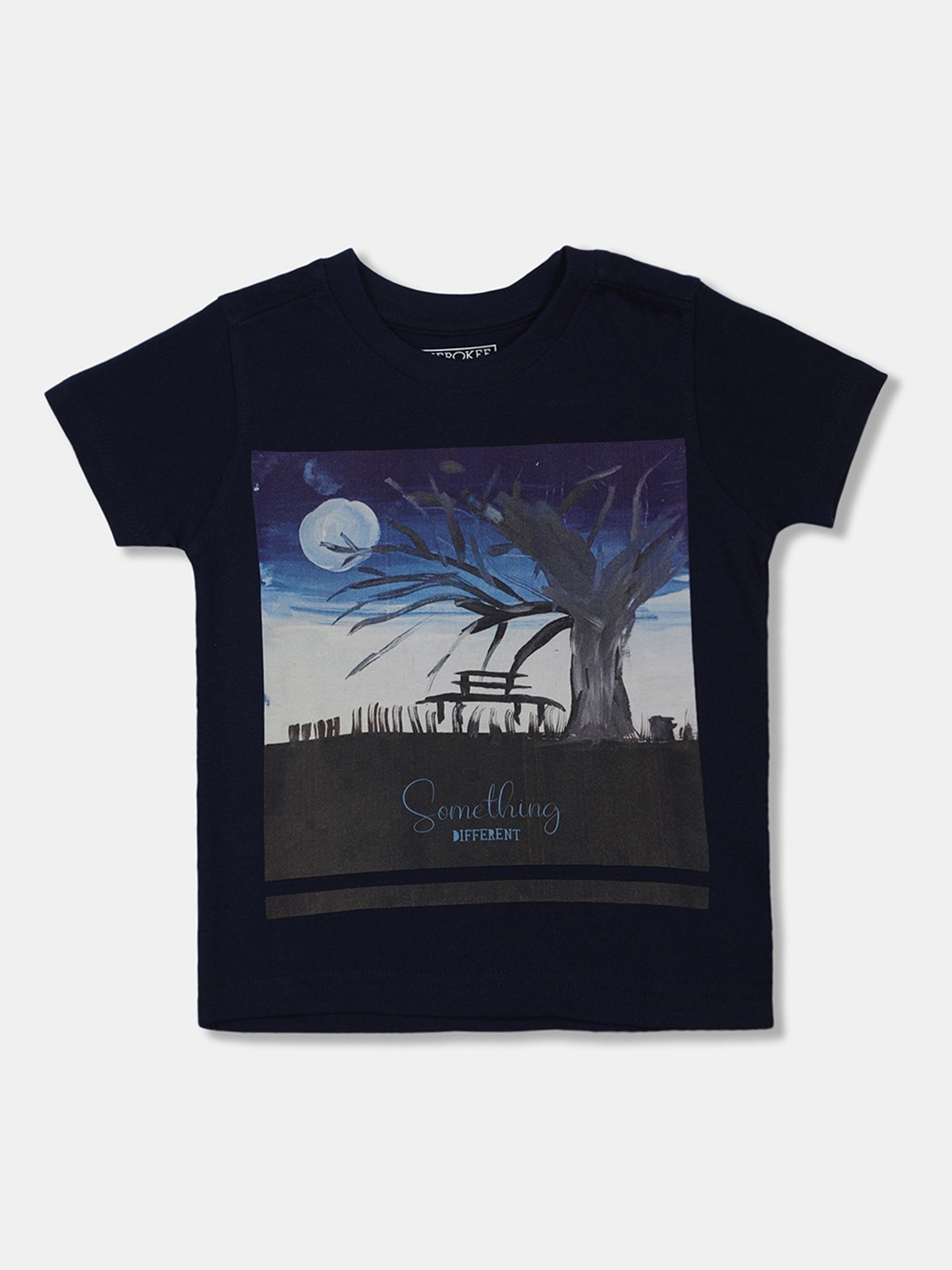 

Cherokee Boys Navy Blue Printed Round Neck T-shirt