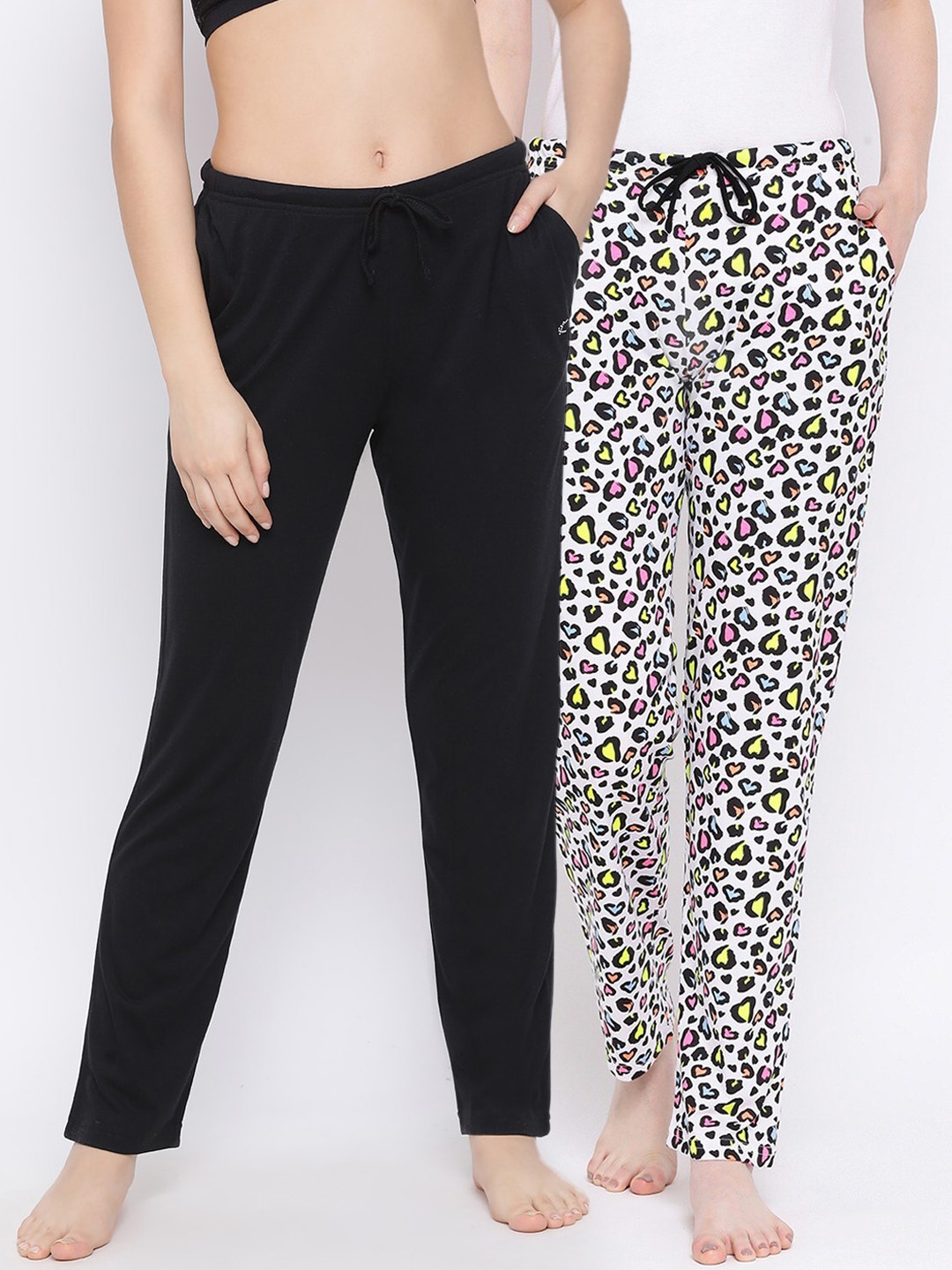 

Kanvin Women Pack Of 2 Pure Cotton Lounge Pants, Black