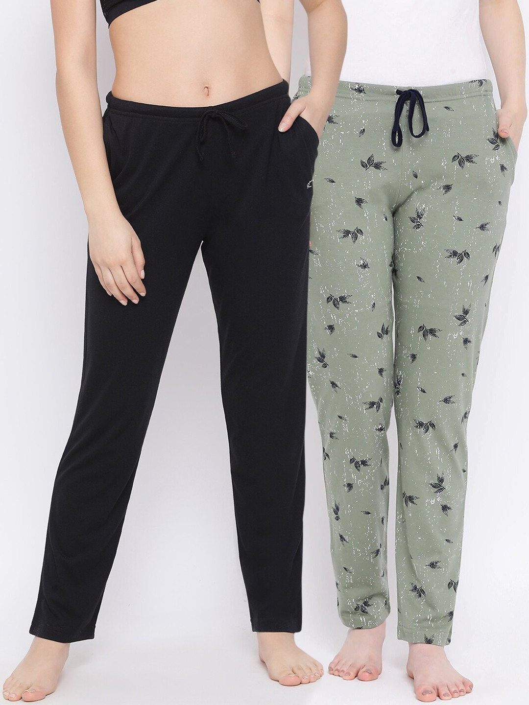 

Kanvin Women Pack Of 2 Pure Cotton Lounge Pants, Black