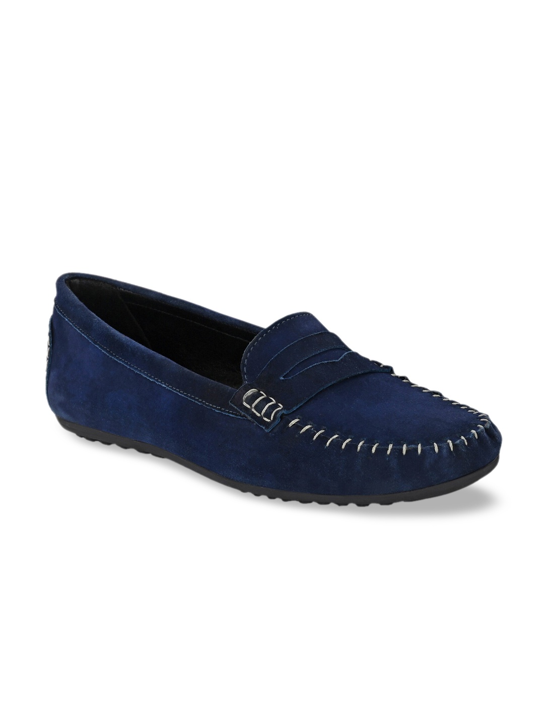 CARLO ROMANO Women Suede Penny Loafers, Blue