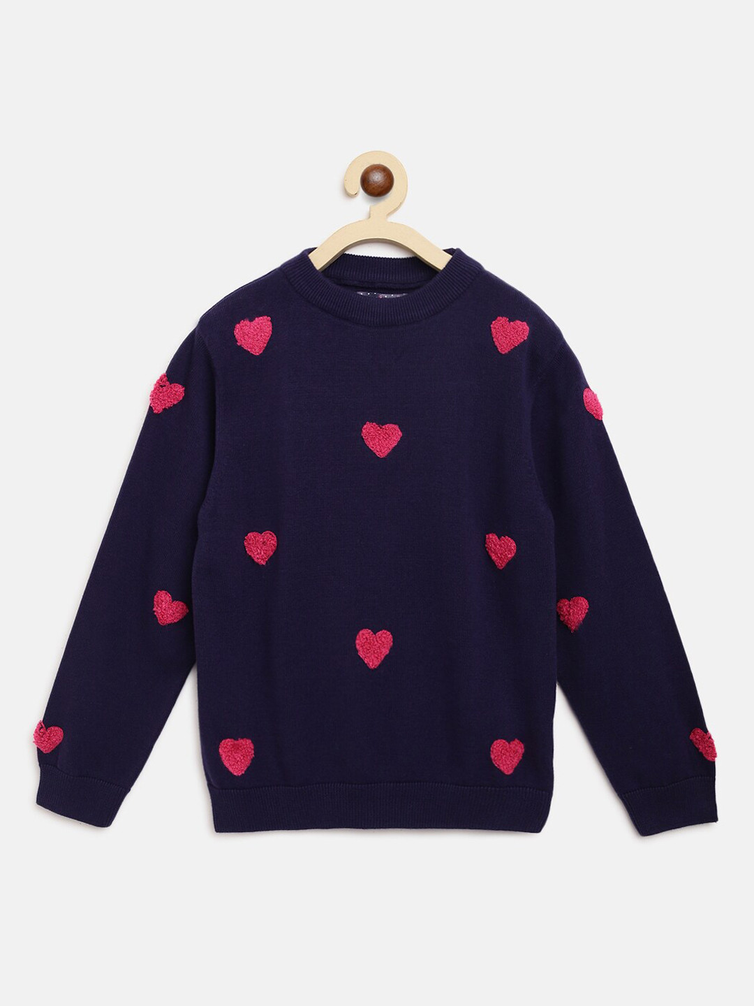 

Nauti Nati Girls Navy Blue Embroidered