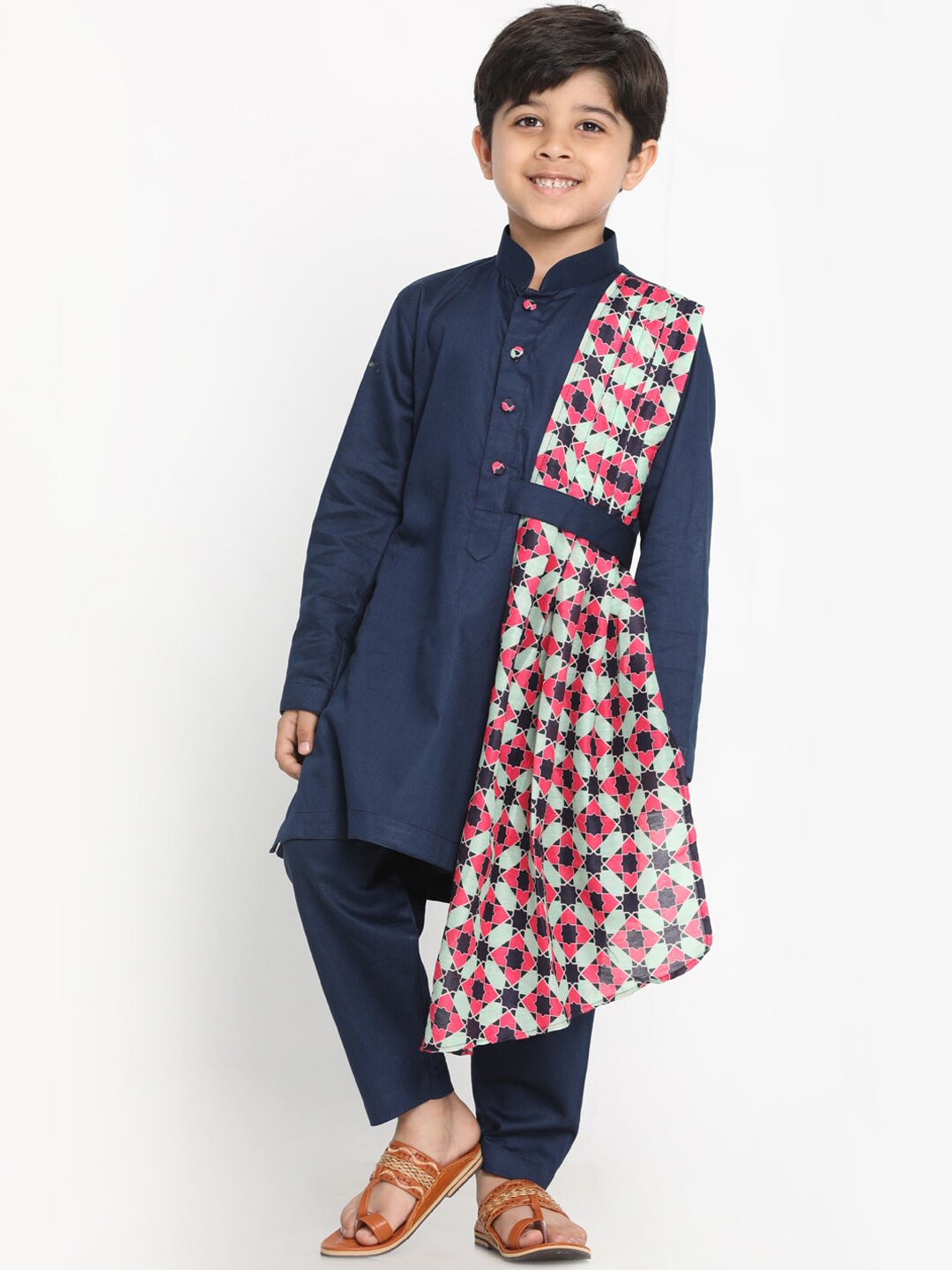 

JBN Creation Boys Blue Solid Kurta with Trousers