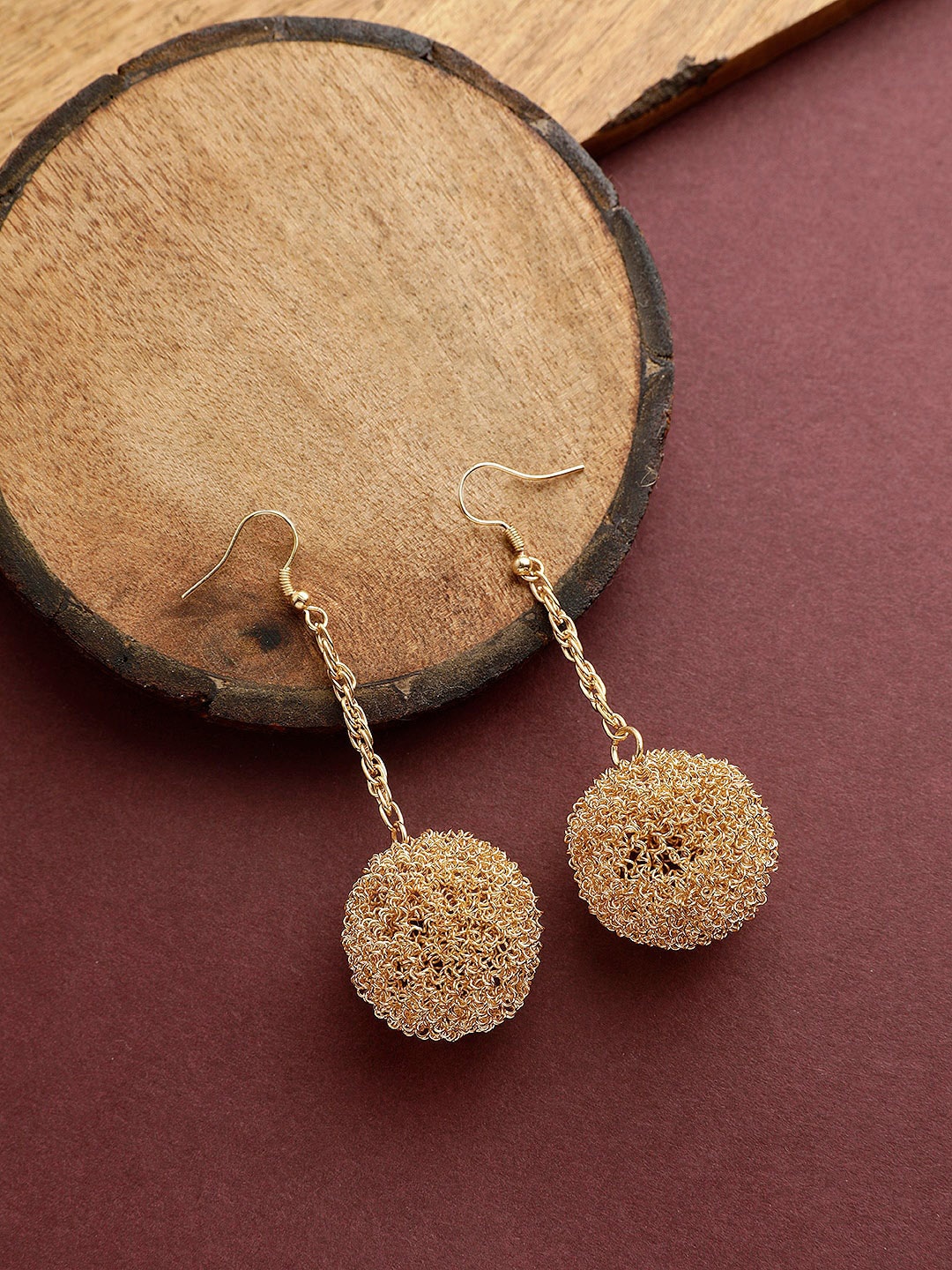 

STREET 9 Gold-Plated Handcrafted Contemporary Drop Earrings