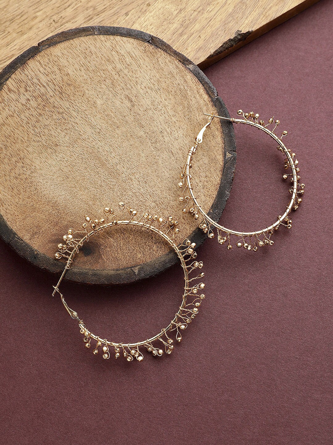 

STREET 9 Gold-Plated Handcrafted Contemporary Hoop Earrings