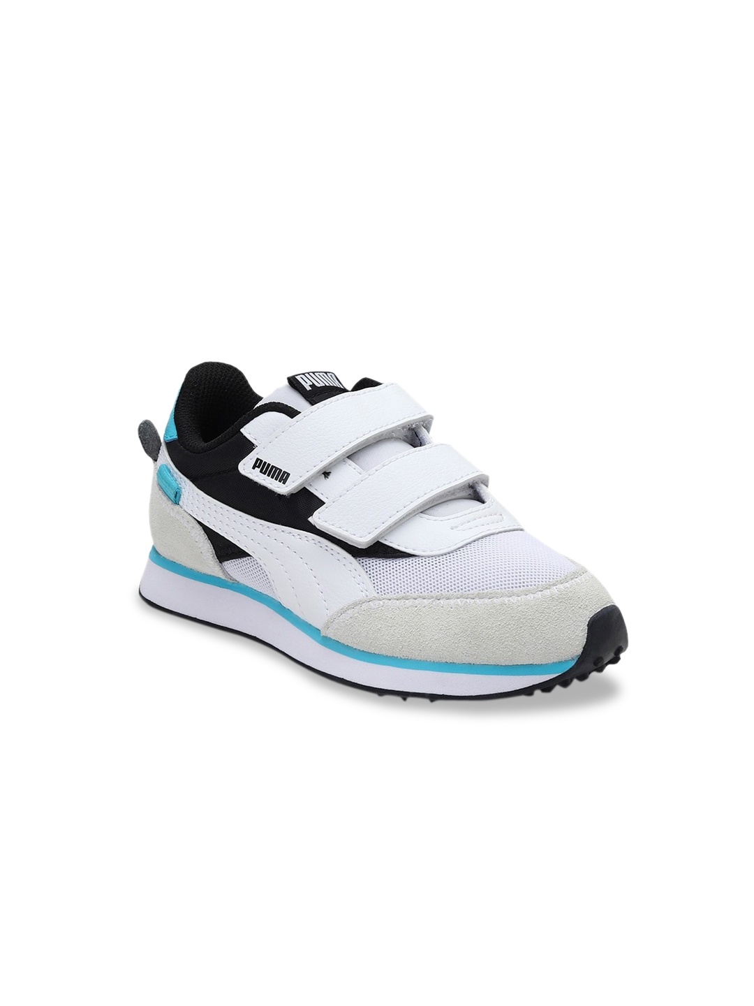 

Puma Kids Blue Woven Design Sneakers, White