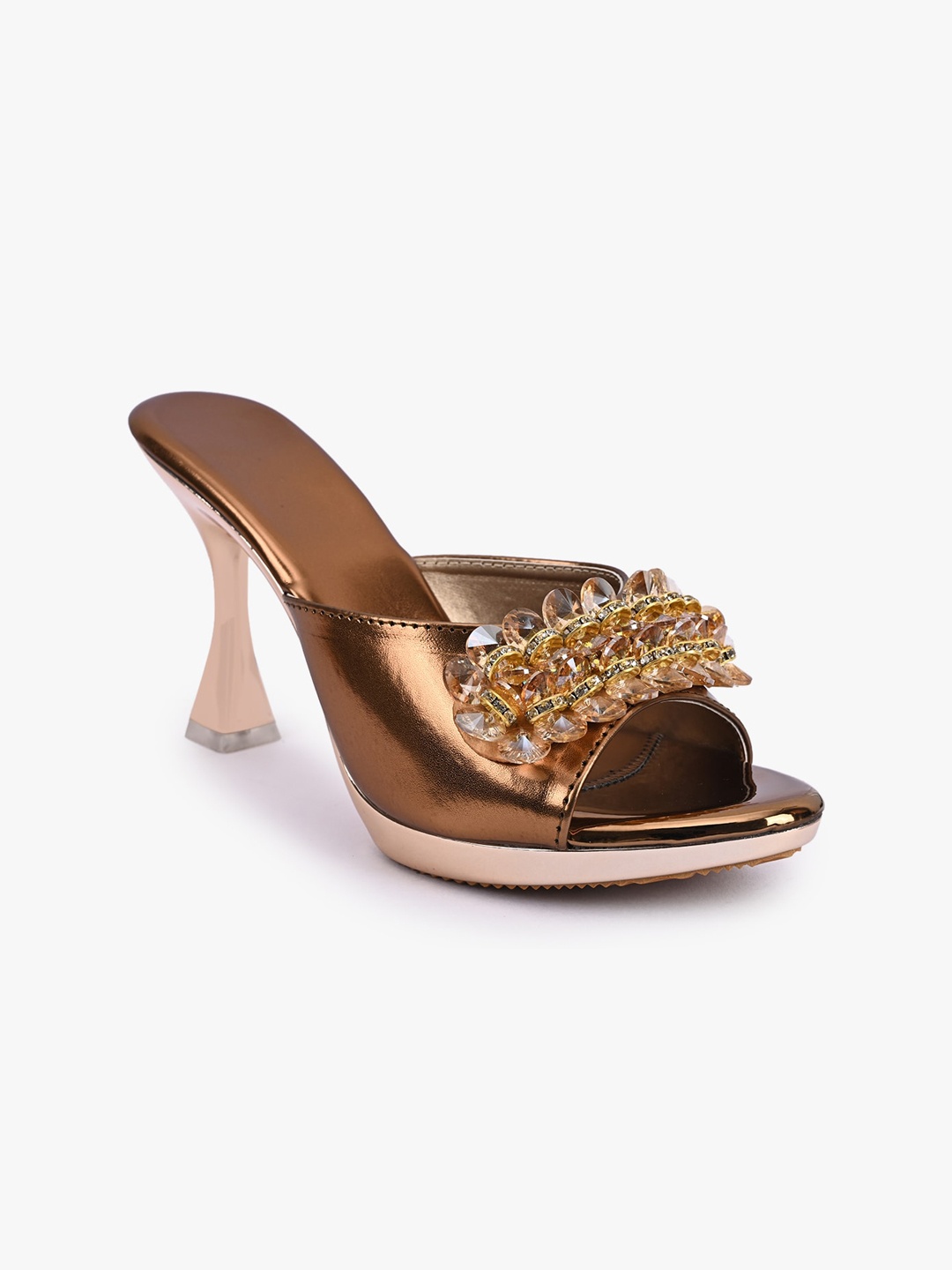 

BuckleUp Women Brown Embellished Stilettos Heels