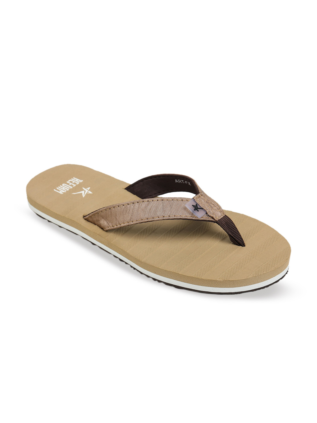 

REFOAM Women Beige & White Solid Slip-On Flip Flops