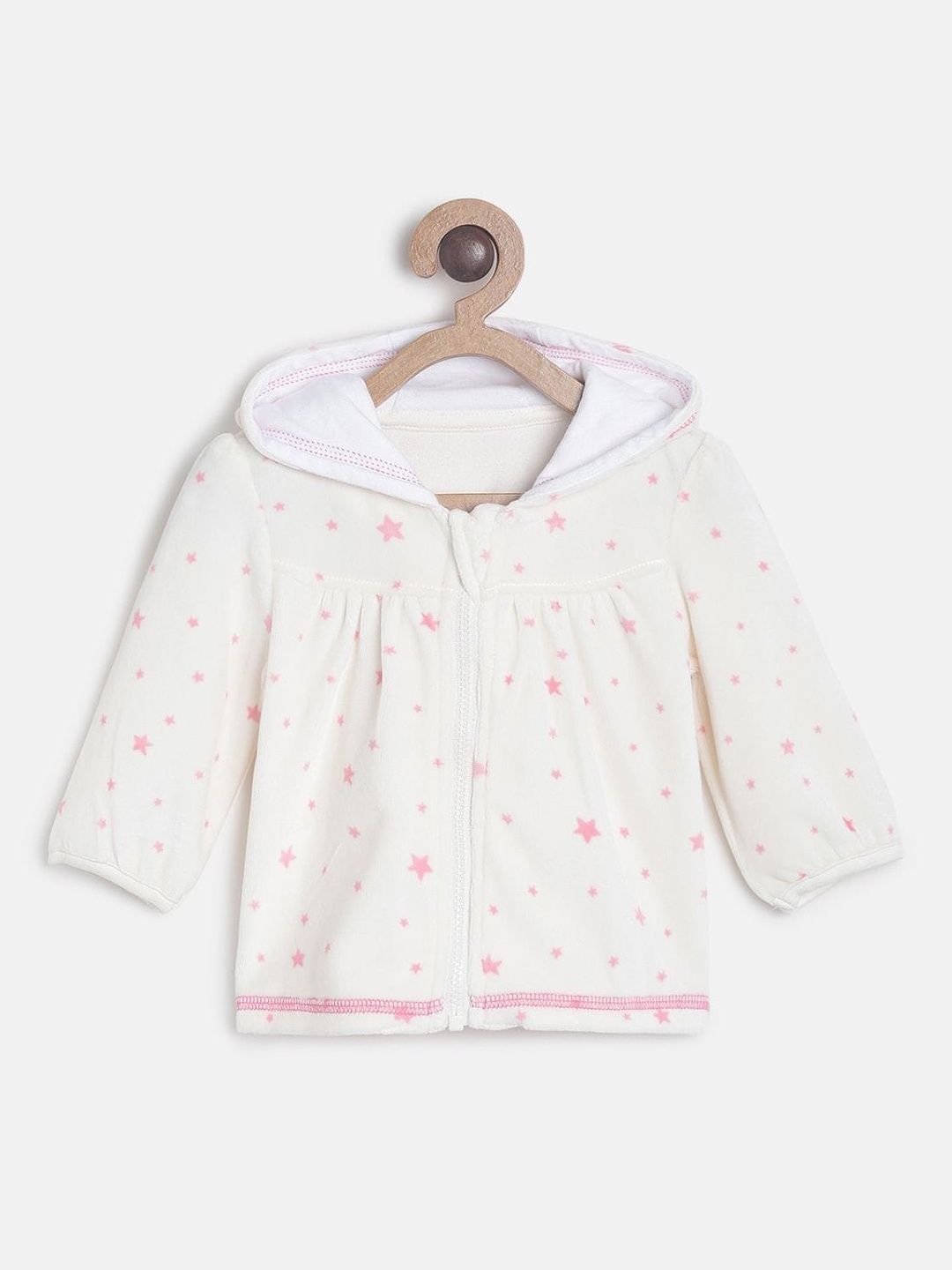 

MINI KLUB Girls Pink & White Printed Tailored Jacket