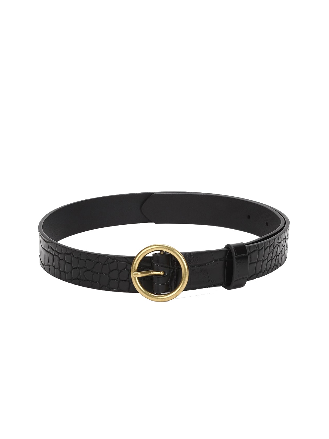 

AMERICAN EAGLE OUTFITTERS Women Black & Gold-Toned Textured Belt