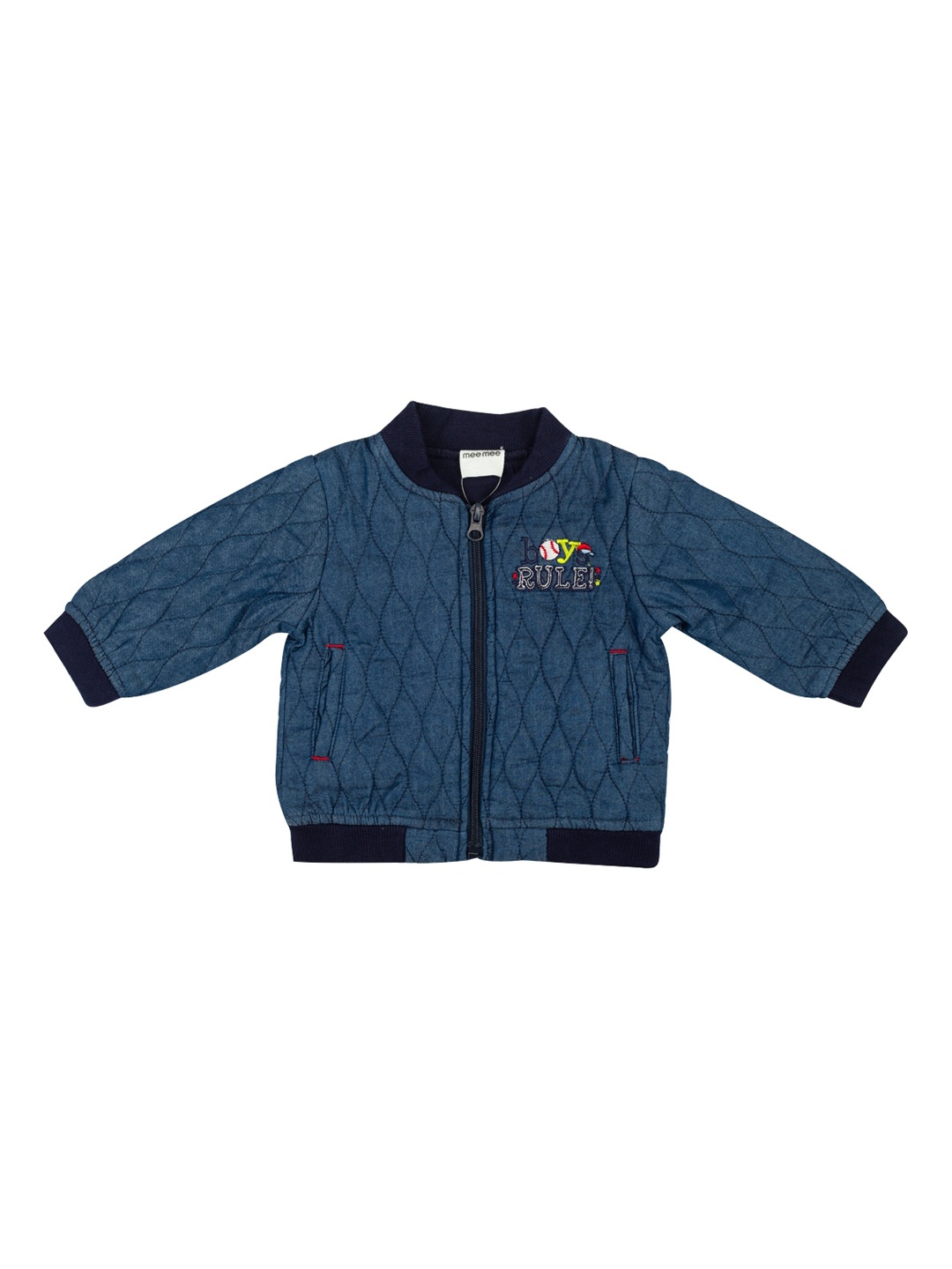 

MeeMee Boys Blue Printed Bomber
